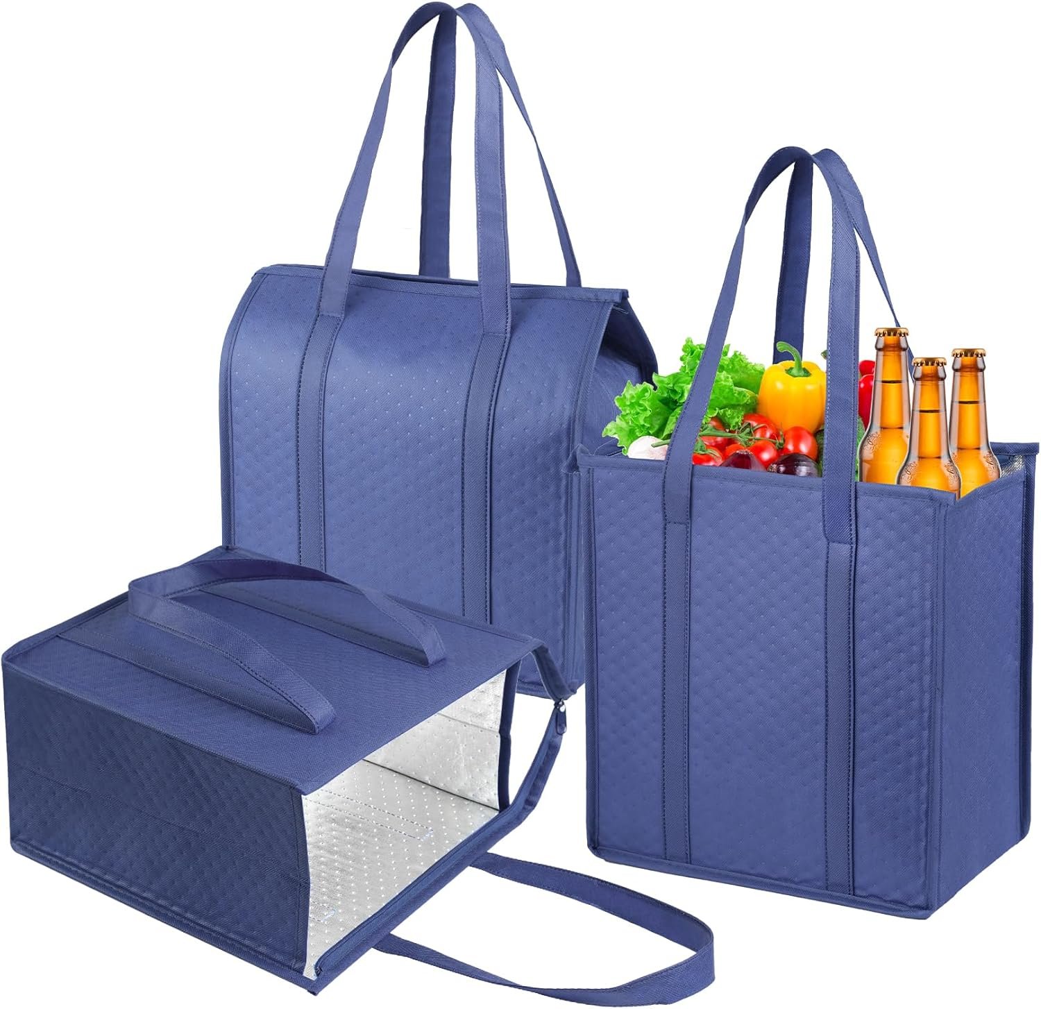 Fornitore Borse Termiche Isolate con Cerniera e Logo Personalizzato per Alimenti Surgelati Spesa Viaggi Tote Frigo Marchio Bianco