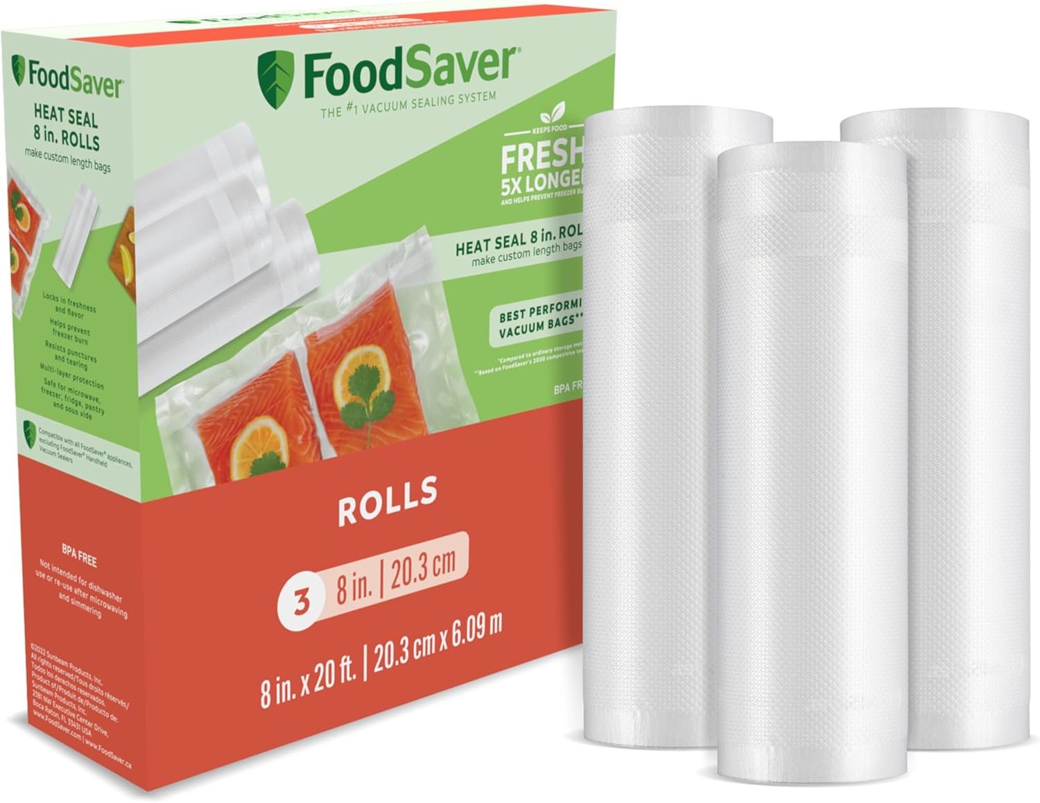 Fornitore Sacchetti Sottovuoto Ermetici Custom Fit per Conservazione Alimenti e Sous Vide 8 x 20' Pacco da 3 con Logo Personalizzato per Marchio Bianco