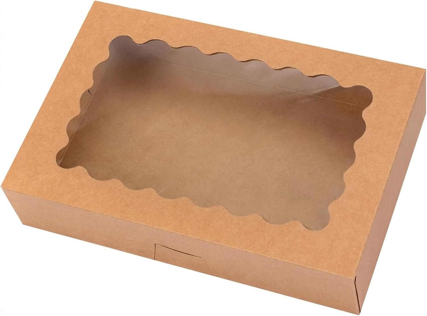 Fornitore Scatole Pasticceria con Finestra 24 Pezzi 12x8x2.5 Pollici Auto Popup per Biscotti Muffins Paste Logo Personalizzato Marchio Bianco Marrone