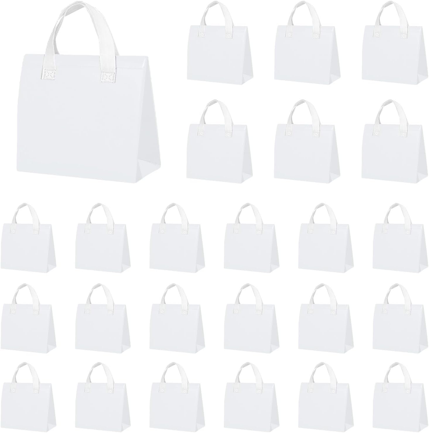 Logo Personalizzato 25 Pz Borse Termiche Isolate Take Away Bulk 6 x 9.5 x 10 Inch Bianche Marchio Bianco Monouso per Cibi Caldi e Freddi Food Delivery Fornitore