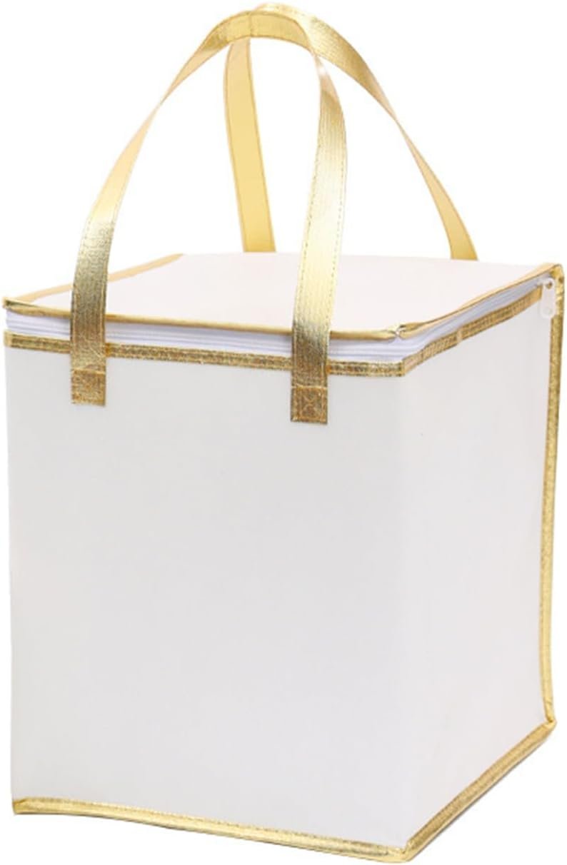 Marchio Bianco 2 Pezzi Borse Termiche Isolanti Riutilizzabili con Cerniera in Foglio Alluminio 26x26x26 cm per Picnic Torte Frutta Bevande e Consegna Takeaway Pizza con Logo Personalizzato dal Produttore