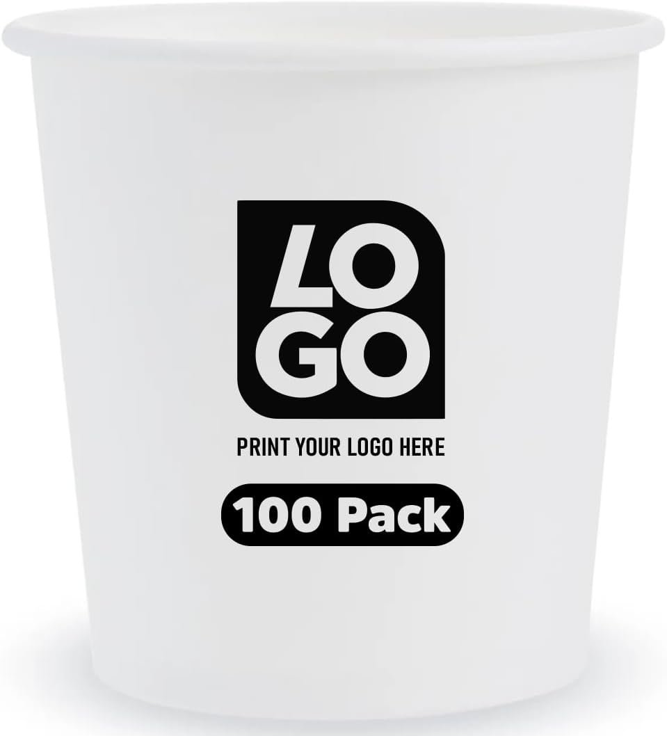 Marchio Bianco Bicchieri Carta Termici 4 Oz con Logo Personalizzato Stampa Monocolore per Caffè Bevande Calde Fredde dal Produttore (100 pz)