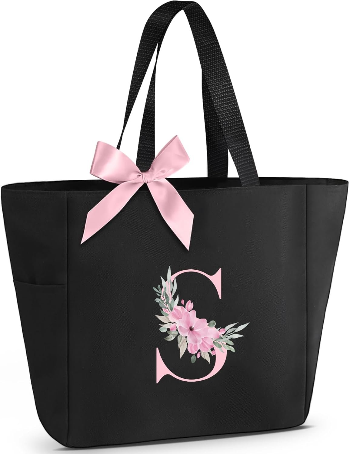 Marchio Bianco Borsa Tote Impermeabile con Logo Personalizzato Monogramma Iniziali A-Z Regali Damigelle Donne Nero Rosa Produttore