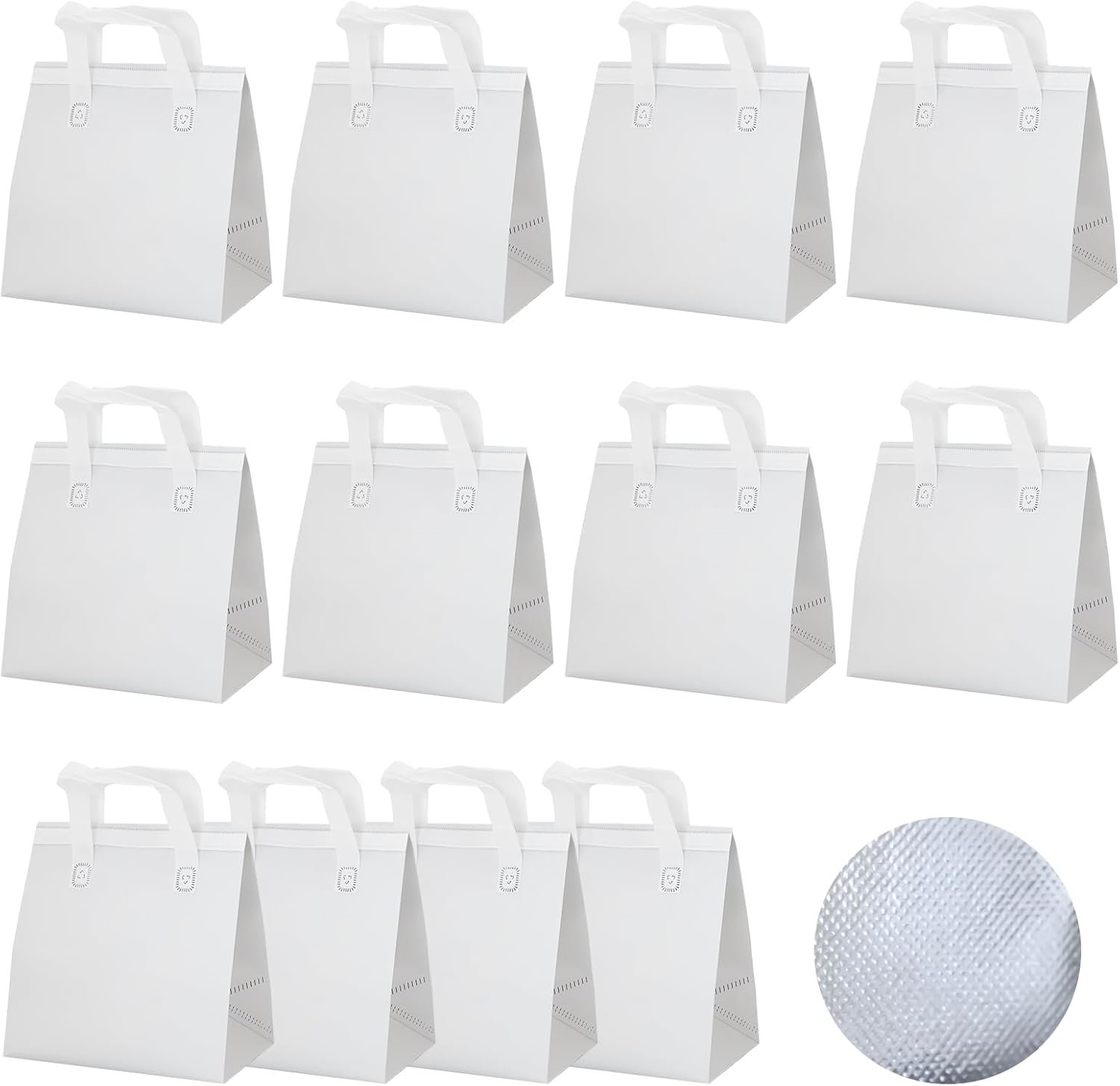 Marchio Bianco Borse Isotermiche Bianche Monouso 12 pz per Asporto Pranzo Spesa Caffè Tè al Latte Bevande Calde Fredde Cibo Fresco con Logo Personalizzato Fornitore