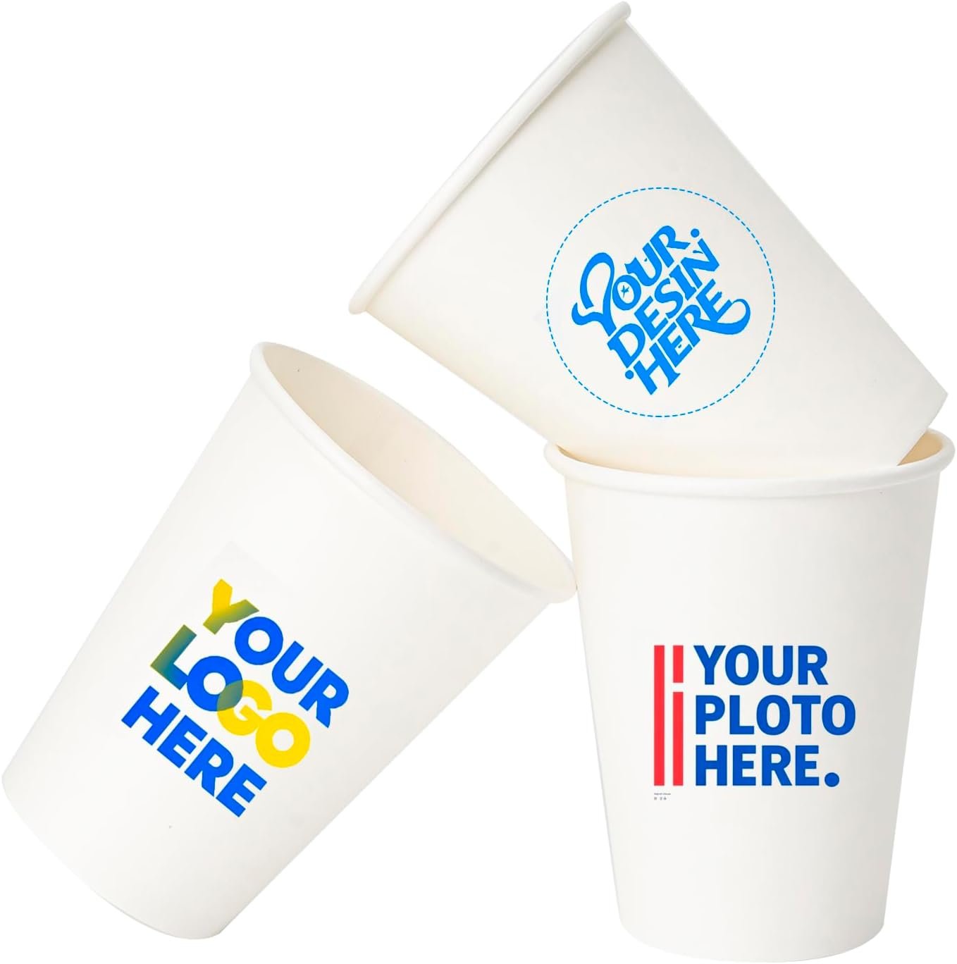 Marchio Bianco Tazze da Caffè in Carta con Logo Personalizzato per Ufficio Aziendale Caffetteria Feste Matrimoni Eventi 8oz/12oz/16oz dal Produttore
