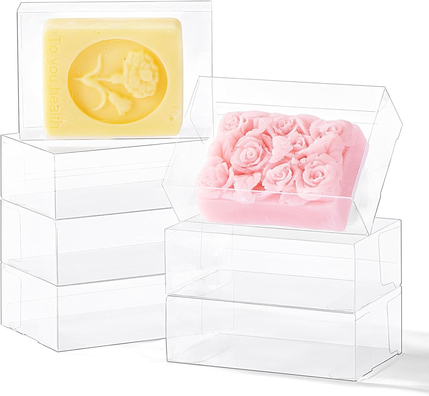 Produttore di Scatole in Plastica Trasparente con Logo Personalizzato 40 Pezzi 9x6x3 cm per Sapone Artigianale Macarons Biscotti Caramelle Marchio Bianco Regali Matrimonio Compleanno