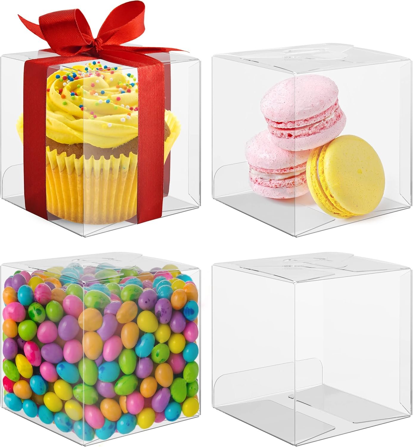 Scatole Trasparenti con Logo Personalizzato 3x3x3 per Confetti Bomboniere Regali in Plastica Confezione da 50 Marchio Bianco dal Produttore