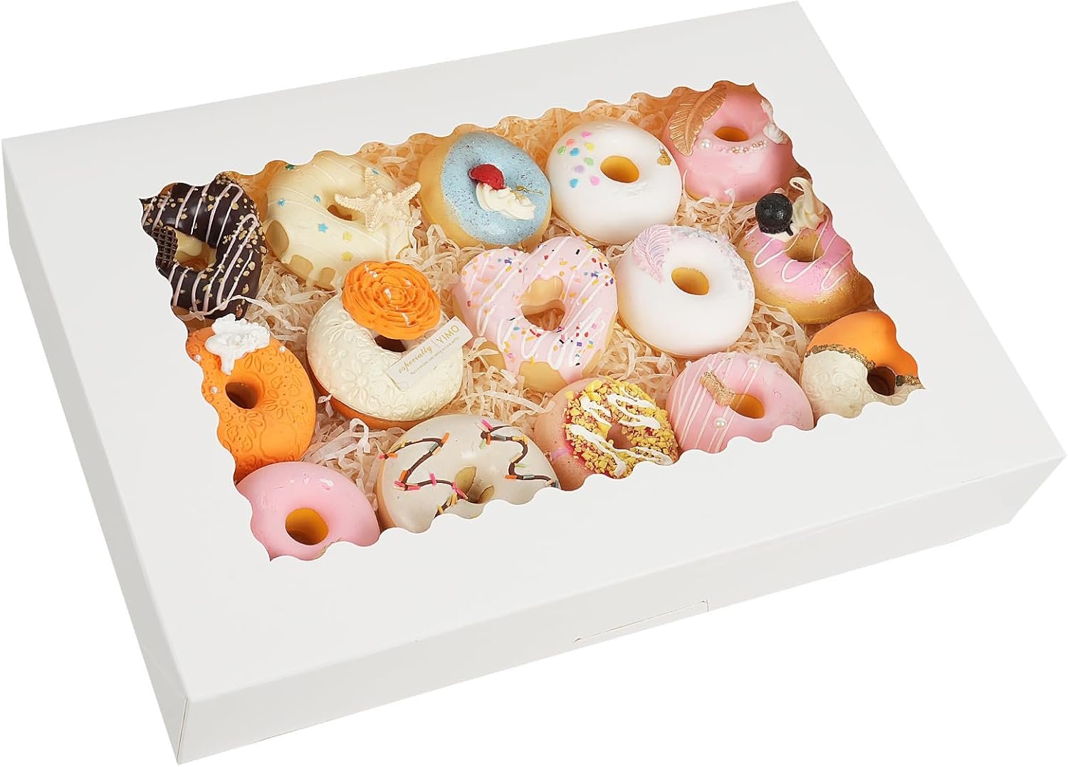 Scatole da Pasticceria con Logo Personalizzato 40 pz Grandi 16x11x2.5 Pollici Pop-Up Automatiche con Finestra Produttore per Ciambelle Dolcetti Pasticcini Torte Muffin Fragole al Cioccolato Marchio Bianco