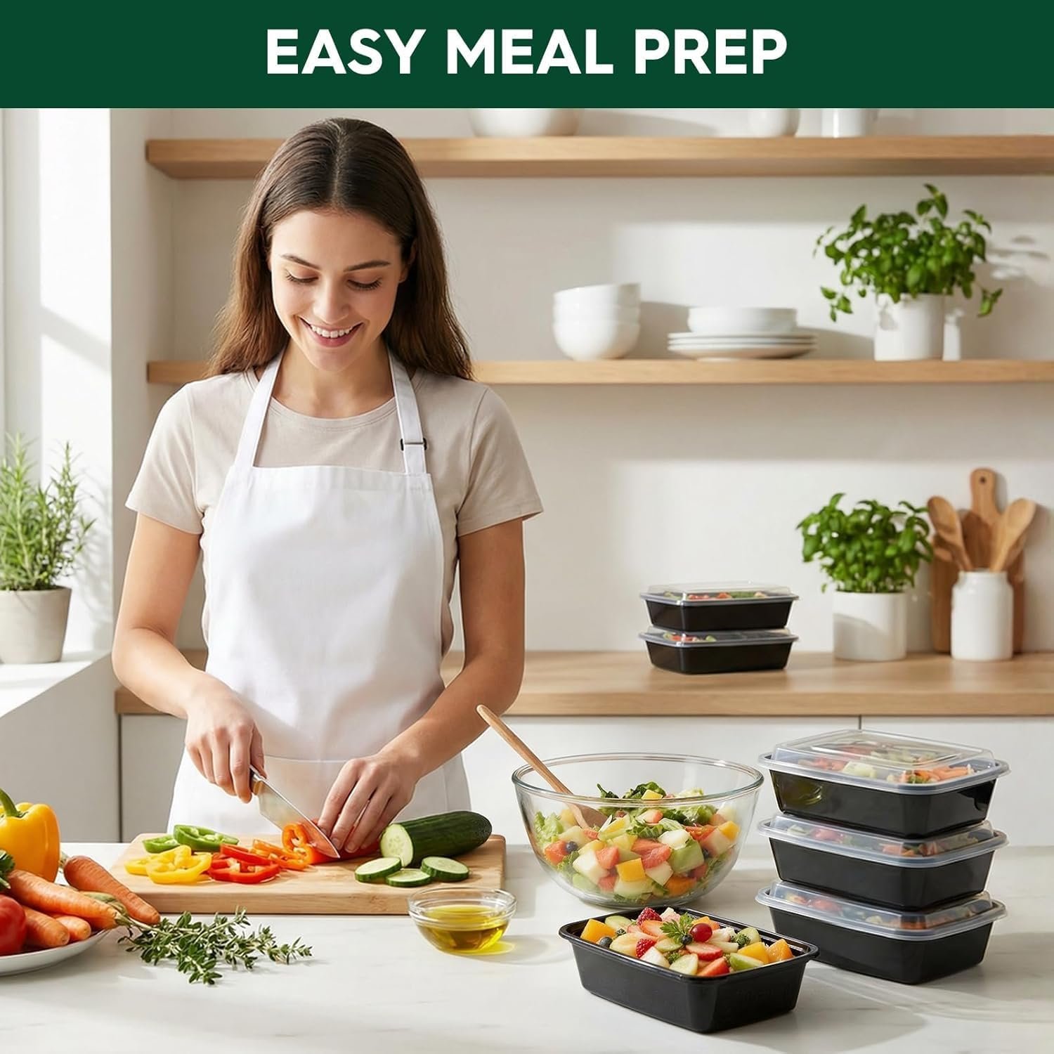 Fornitore Contenitori Meal Prep 32oz Confezione da 50 (100 Pezzi) con Coperchi Monocomparto Plastica con Logo Personalizzato Riutilizzabili Bento Box Controllo Porzioni Asporto Adatti Microonde Congelatore Lavastoviglie Marchio Bianco