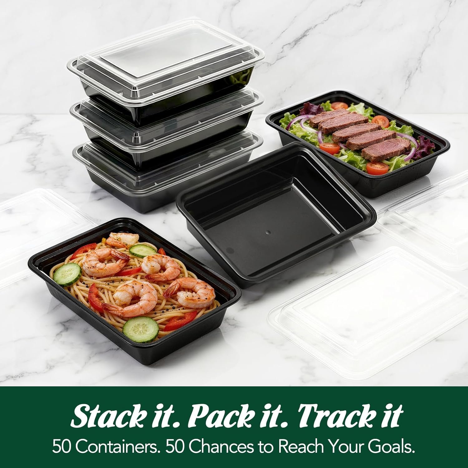 Fornitore Contenitori Meal Prep 32oz Confezione da 50 (100 Pezzi) con Coperchi Monocomparto Plastica con Logo Personalizzato Riutilizzabili Bento Box Controllo Porzioni Asporto Adatti Microonde Congelatore Lavastoviglie Marchio Bianco