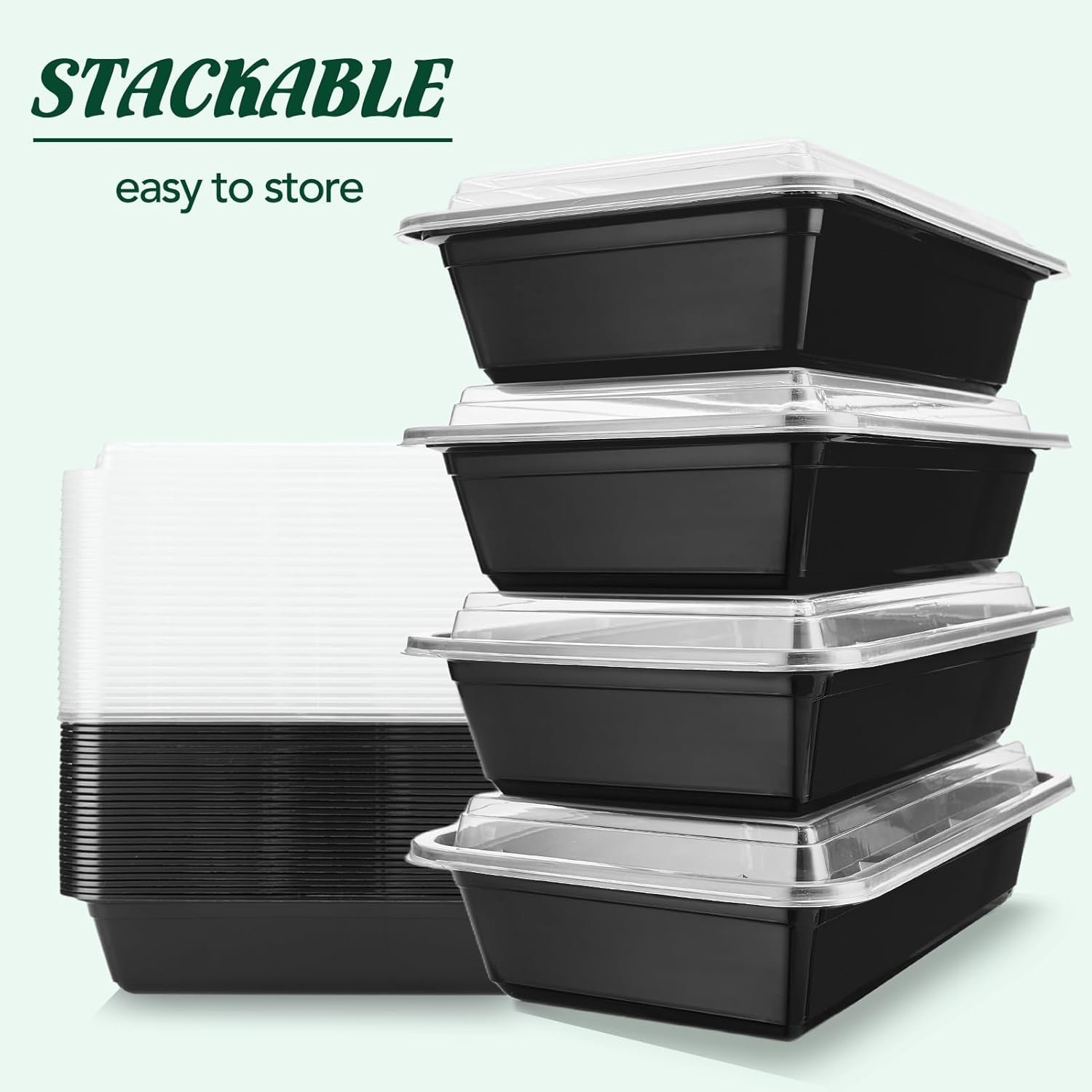 Fornitore Contenitori Meal Prep 32oz Confezione da 50 (100 Pezzi) con Coperchi Monocomparto Plastica con Logo Personalizzato Riutilizzabili Bento Box Controllo Porzioni Asporto Adatti Microonde Congelatore Lavastoviglie Marchio Bianco