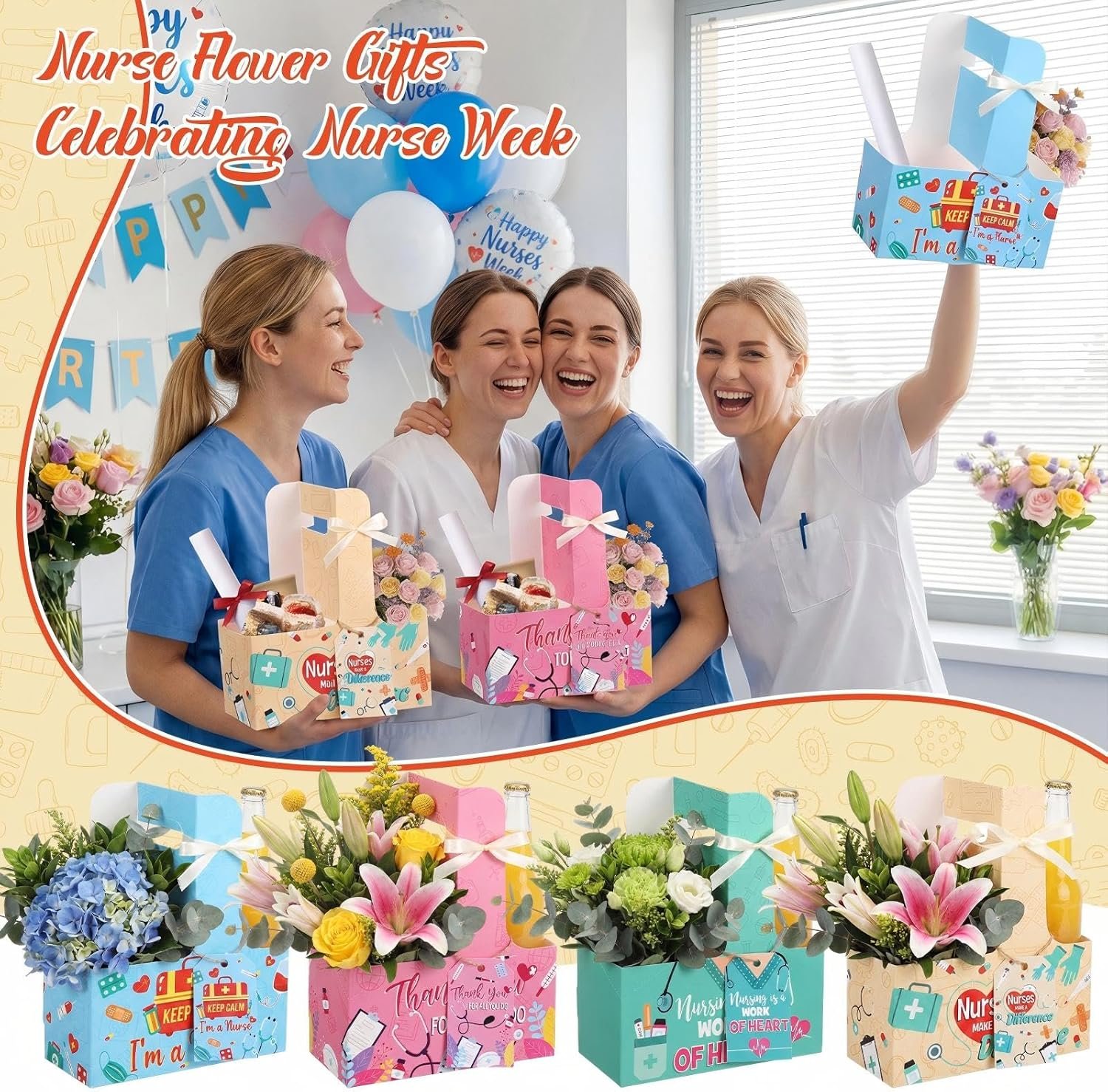 Marchio Bianco 24 Set Portatazza per 2 Tazze con Maniglia Biglietto d'Auguri e Nastro Usa e Getta Regali Apprezzamento Infermiere Festa Laurea con Logo Personalizzato del Produttore