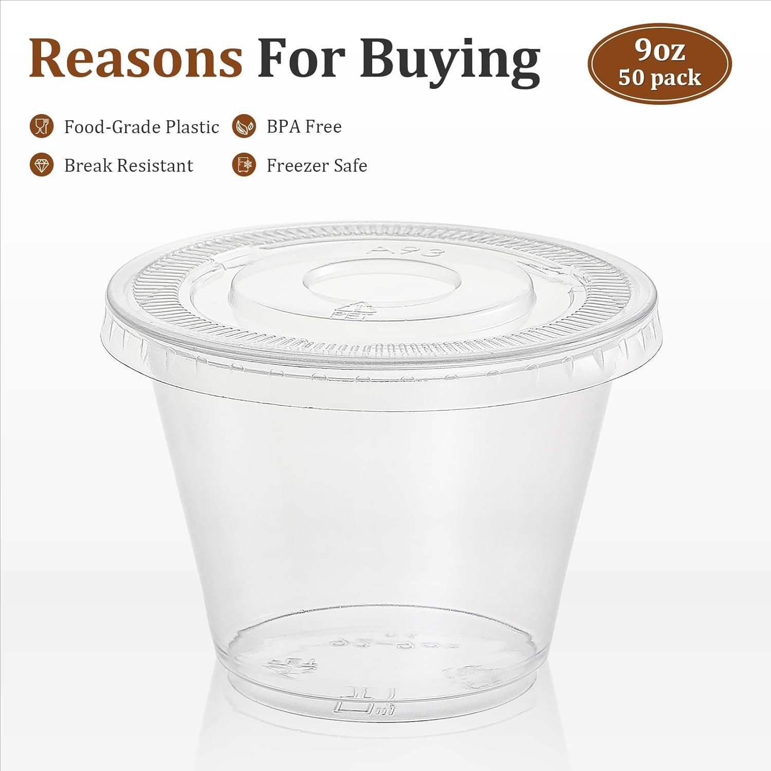 Fornitore Coppe in Plastica Trasparente con Logo Personalizzato 50 Set da 9 oz Coperchi Piani Senza Foro Monouso per Gelato Budino Torte Snack Smoothie Milkshake Bevande Fredde Marchio Bianco