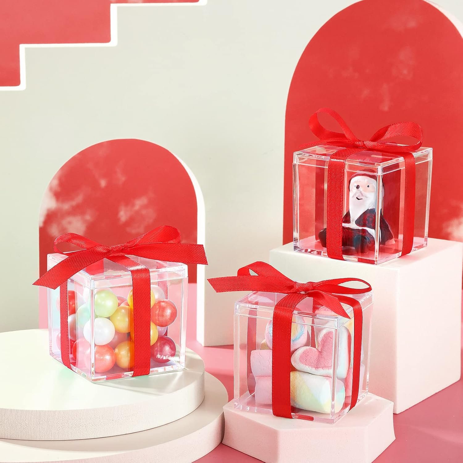Logo Personalizzato Confezione da 18 Cubi Acrilici Trasparenti Quadrati con Coperchio per Caramelle e Gioielli Marchio Bianco Fornitore 5,6 x 5,6 x 5,6 cm