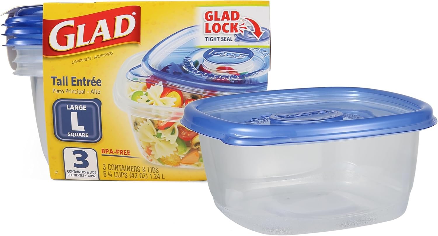 Contenitori Quadrati Alti per Alimenti con Logo Personalizzato e Coperchi in Plastica Libera da BPA per Preparazione Pasti e Pranzi con Marchio Bianco Chiusura a Tenuta Ermetica Idonei per Microonde e Lavastoviglie 42 Oz Confezione da 3 dal Produttore