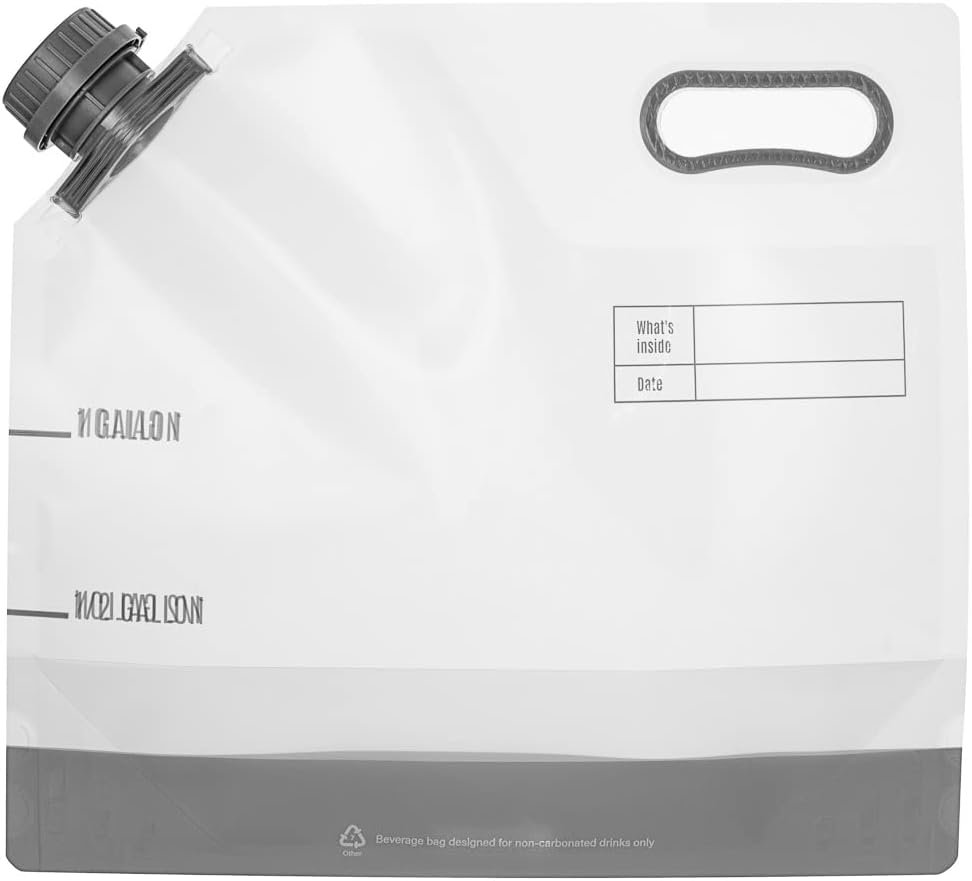 Produttore di Sacchetti per Bevande da 1 Gallone 10 Pezzi Collassabili con Tappi a Prova di Manomissione in Plastica Trasparente con Logo Personalizzato per Catering Campeggio ed Escursioni Manico Resistente Marchio Bianco