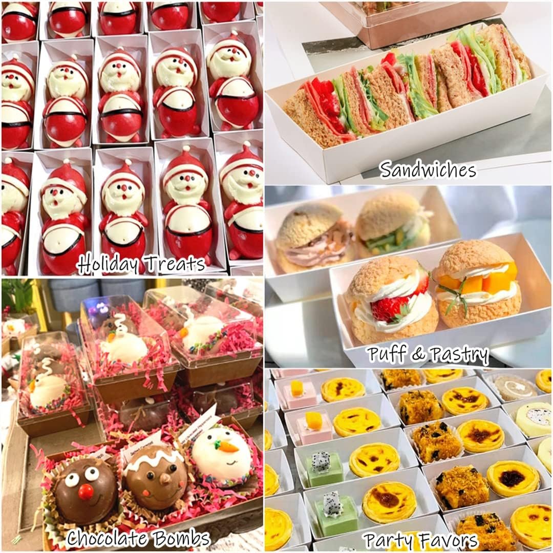 Fornitore Scatole Charcuterie con Coperchi Trasparenti 50 Confezioni Kraft con Logo Personalizzato per Pasticceria Biscotti Sandwich Cupcakes Fragole e Dessert da Asporto Marchio Bianco
