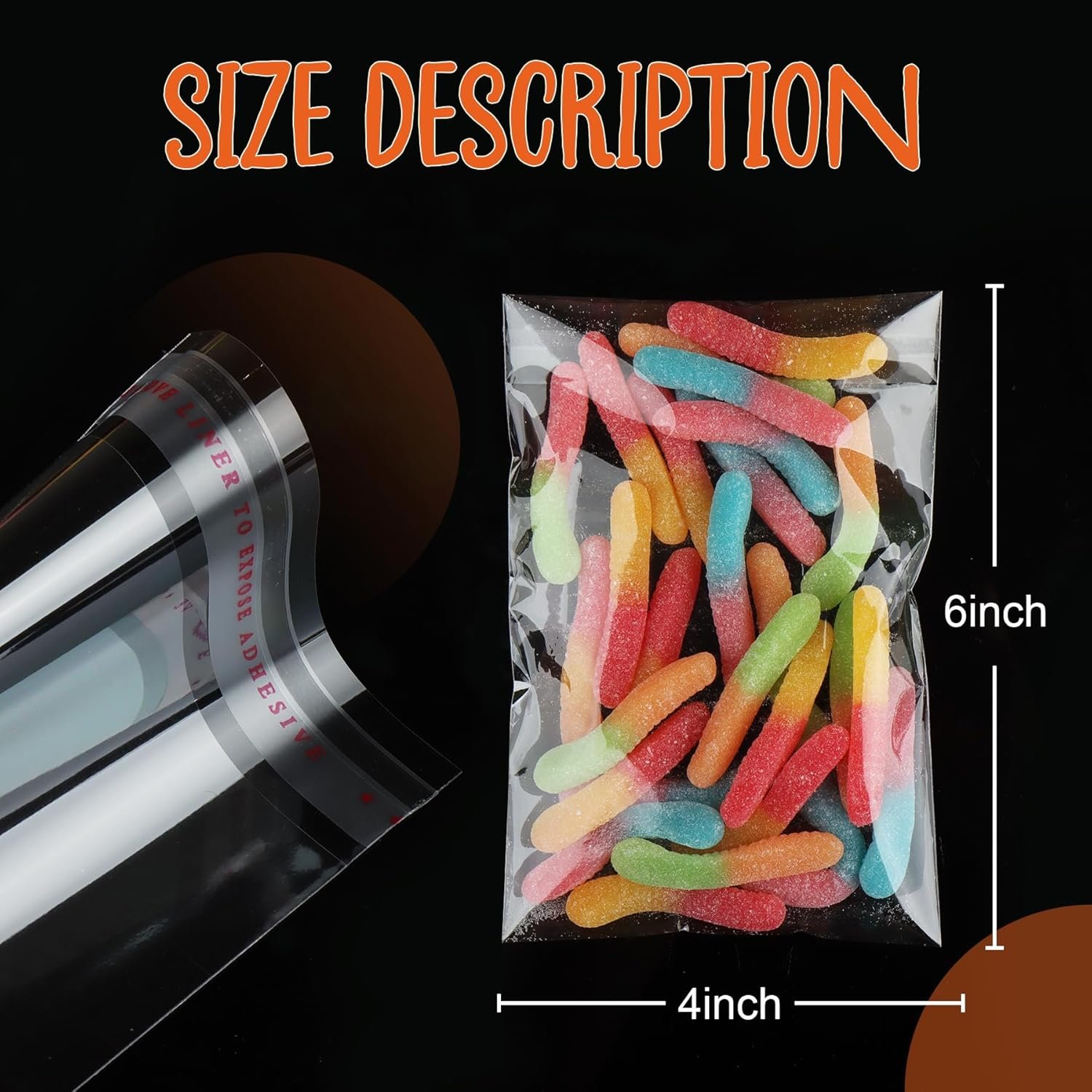 Produttore Sacchetti Cellophane Auto-Sigillanti 4x6 Pollici 200 Pezzi Marchio Bianco per Biscotti Dolcetti Bomboniere Logo Personalizzato