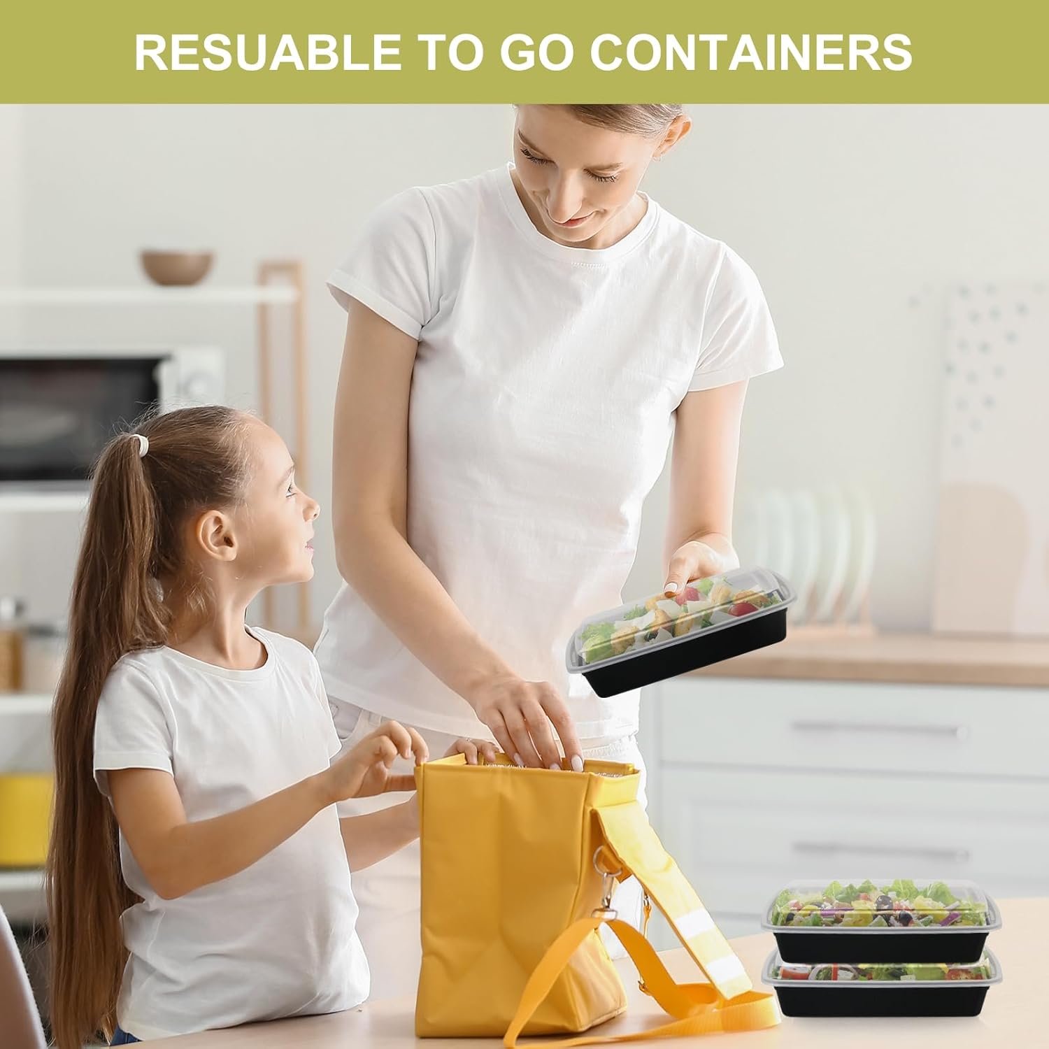 Logo Personalizzato sui Contenitori Meal Prep 38oz Confezione da 50 in Plastica Monouso con Coperchi Senza BPA Adatti per Microonde Lavastoviglie e Congelatore con Marchio Bianco del Produttore