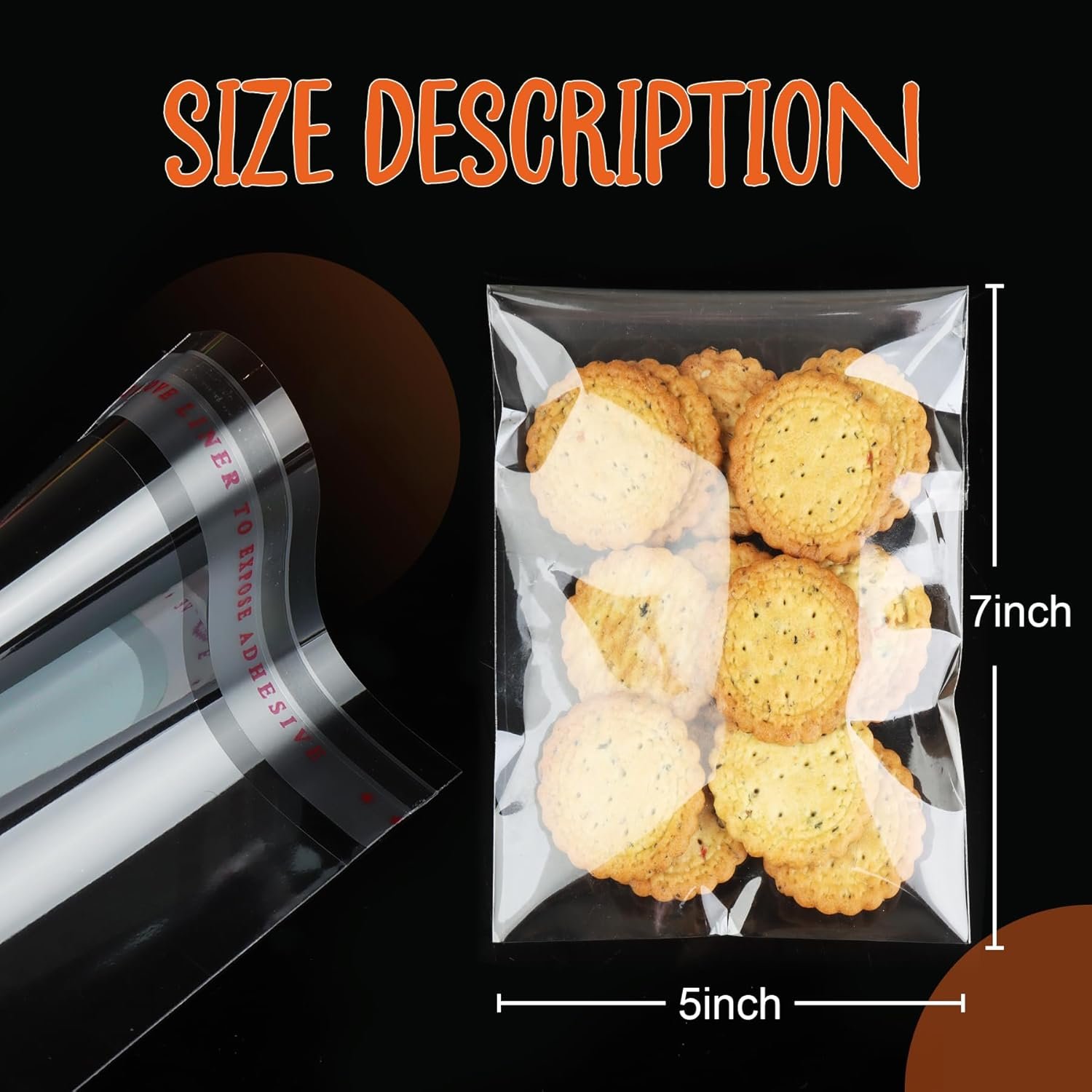 Marchio Bianco 200 pz Sacchetti Cellofan Autosigillanti 5x7 Pollici con Logo Personalizzato RiChiudibili per Biscotti e Bomboniere dal Produttore