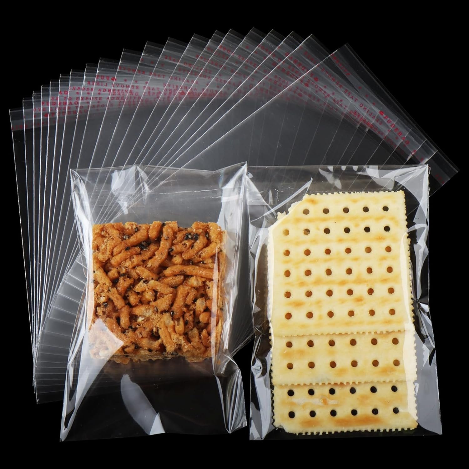Marchio Bianco 200 pz Sacchetti Cellofan Autosigillanti 5x7 Pollici con Logo Personalizzato RiChiudibili per Biscotti e Bomboniere dal Produttore