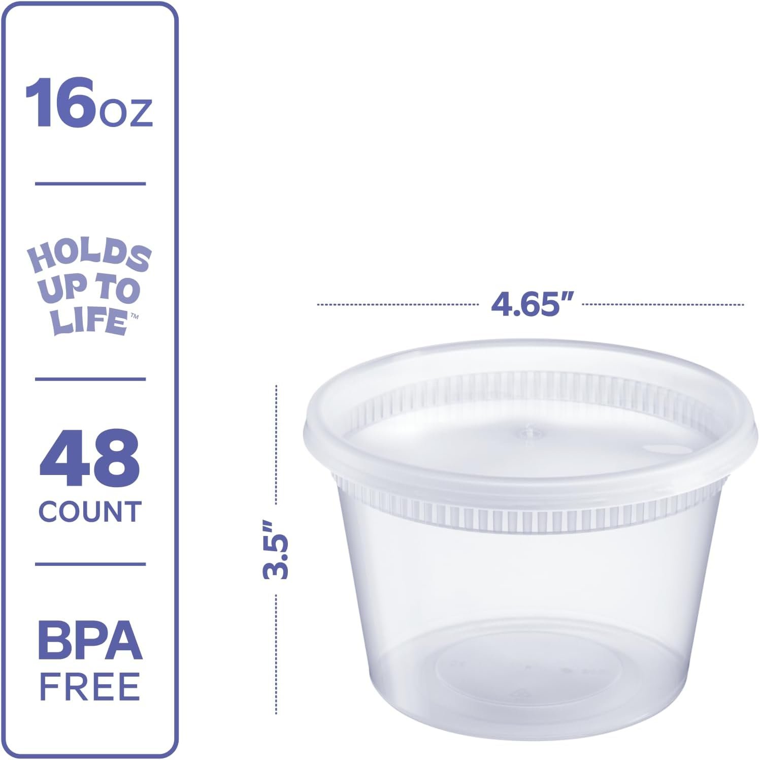 Logo Personalizzato 48 Set Contenitori in Plastica Monouso da 16 oz per Alimenti con Coperchi Ermetici Marchio Bianco Produttore