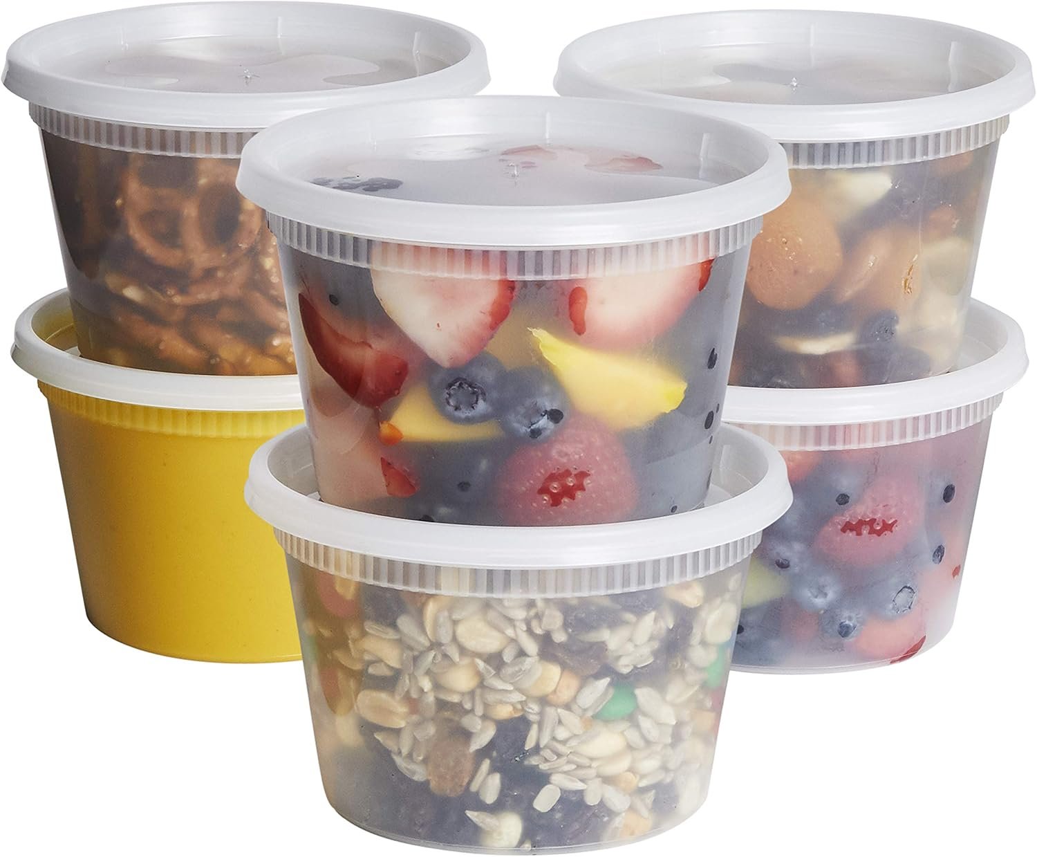 Logo Personalizzato 48 Set Contenitori in Plastica Monouso da 16 oz per Alimenti con Coperchi Ermetici Marchio Bianco Produttore