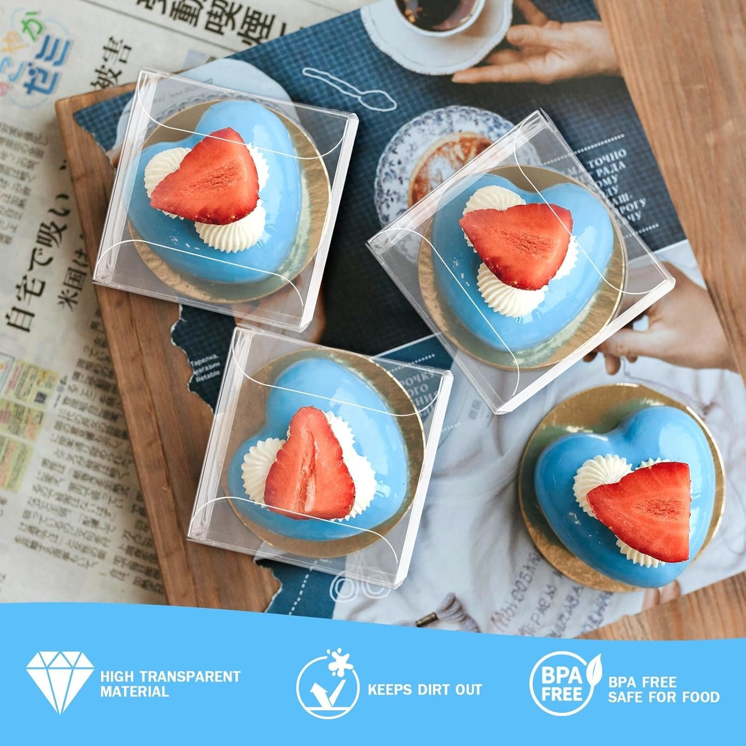 Logo Personalizzato - Confezione da 100 Scatole per Macaron Trasparenti in Plastica per Cioccolato Caramelle Biscotti Palline di Malto Mini Regali San Valentino Matrimonio Festa Baby Shower Marchio Bianco dal Produttore (2.17