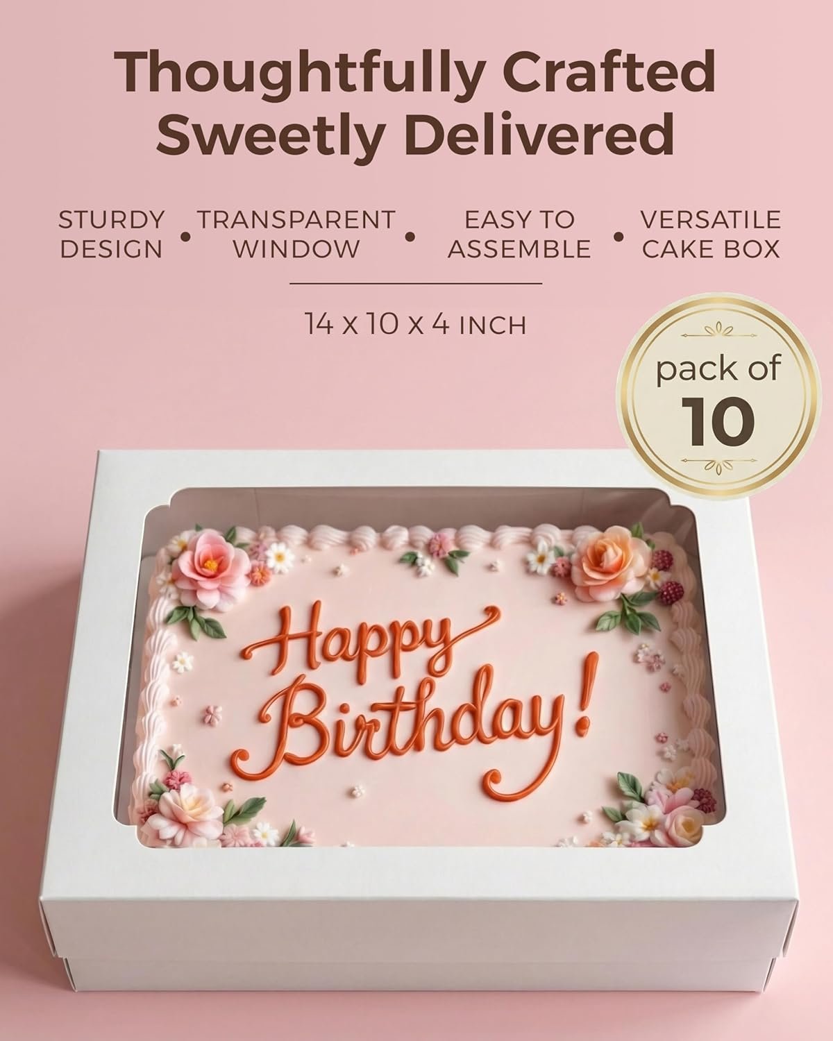Fornitore 10pz Scatole Torte Quarter Sheet 14x10x4 Pollici Bianche Rettangolari con Finestra Logo Personalizzato per Pasticceria Donuts Cupcakes Biscotti Pie con 80 Adesivi Marchio Bianco Fornitore 10pz Scatole Torte Quarter Sheet 14x10x4 Pollici Bianche Rettangolari con Finestra Logo Personalizzato per Pasticceria Donuts Cupcakes Biscotti Pie con 80 Adesivi Marchio Bianco