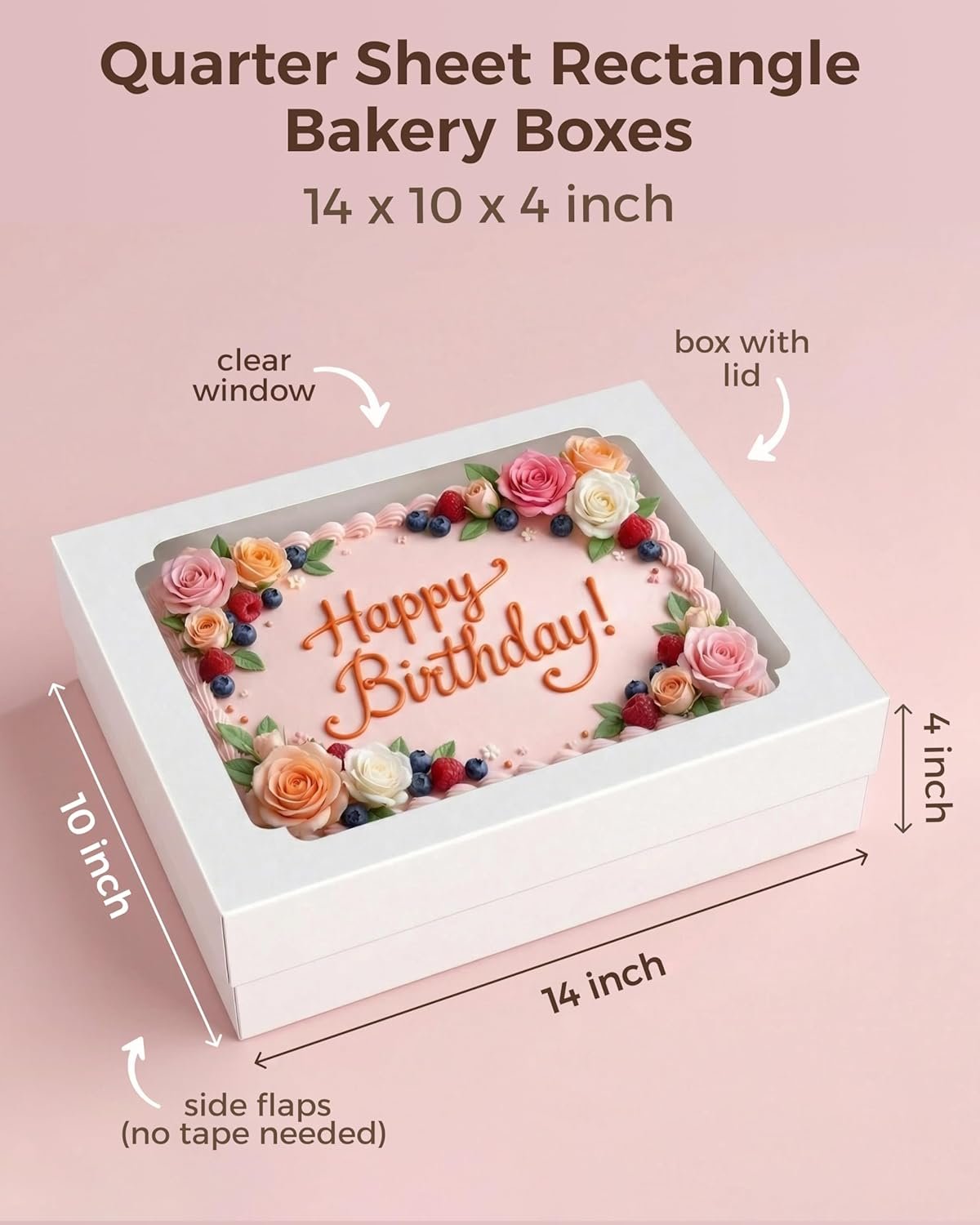 Fornitore 10pz Scatole Torte Quarter Sheet 14x10x4 Pollici Bianche Rettangolari con Finestra Logo Personalizzato per Pasticceria Donuts Cupcakes Biscotti Pie con 80 Adesivi Marchio Bianco Fornitore 10pz Scatole Torte Quarter Sheet 14x10x4 Pollici Bianche Rettangolari con Finestra Logo Personalizzato per Pasticceria Donuts Cupcakes Biscotti Pie con 80 Adesivi Marchio Bianco