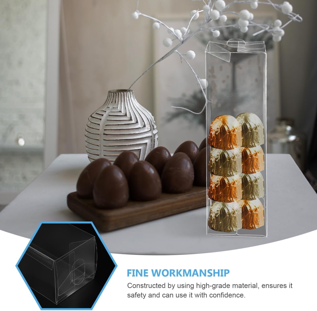 Logo Personalizzato 20 Pz Contenitori Trasparenti Plastica 2x2x7,9 Pollici Scatole Bomboniere Caramelle Nozze Festa Addio Nubilato Compleanno Bretzel Marchio Bianco Fornitore