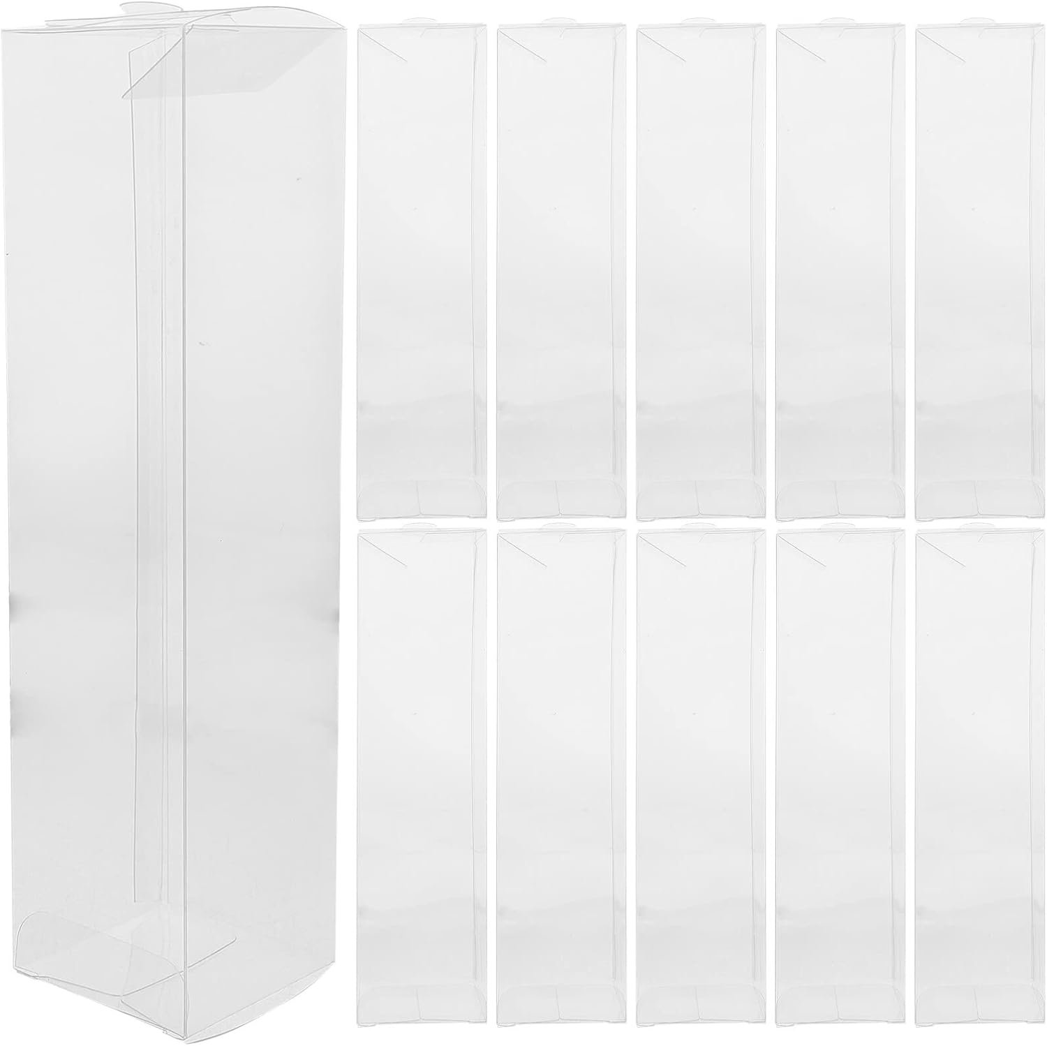 Logo Personalizzato 20 Pz Contenitori Trasparenti Plastica 2x2x7,9 Pollici Scatole Bomboniere Caramelle Nozze Festa Addio Nubilato Compleanno Bretzel Marchio Bianco Fornitore