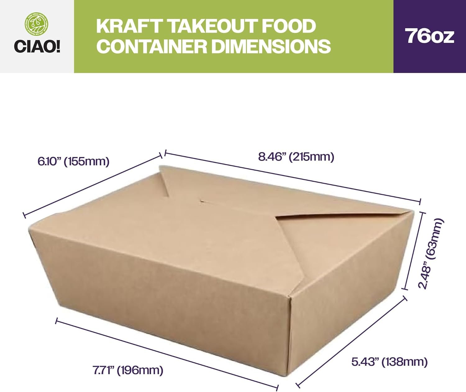 Contenitori con Logo Personalizzato per Cibo da Asporto in Carta Kraft Microondabili 76 oz No. 3 Marchio Bianco dal Fornitore (200/caso) Contenitori con Logo Personalizzato per Cibo da Asporto in Carta Kraft Microondabili 76 oz No. 3 Marchio Bianco dal Fornitore (200/caso)