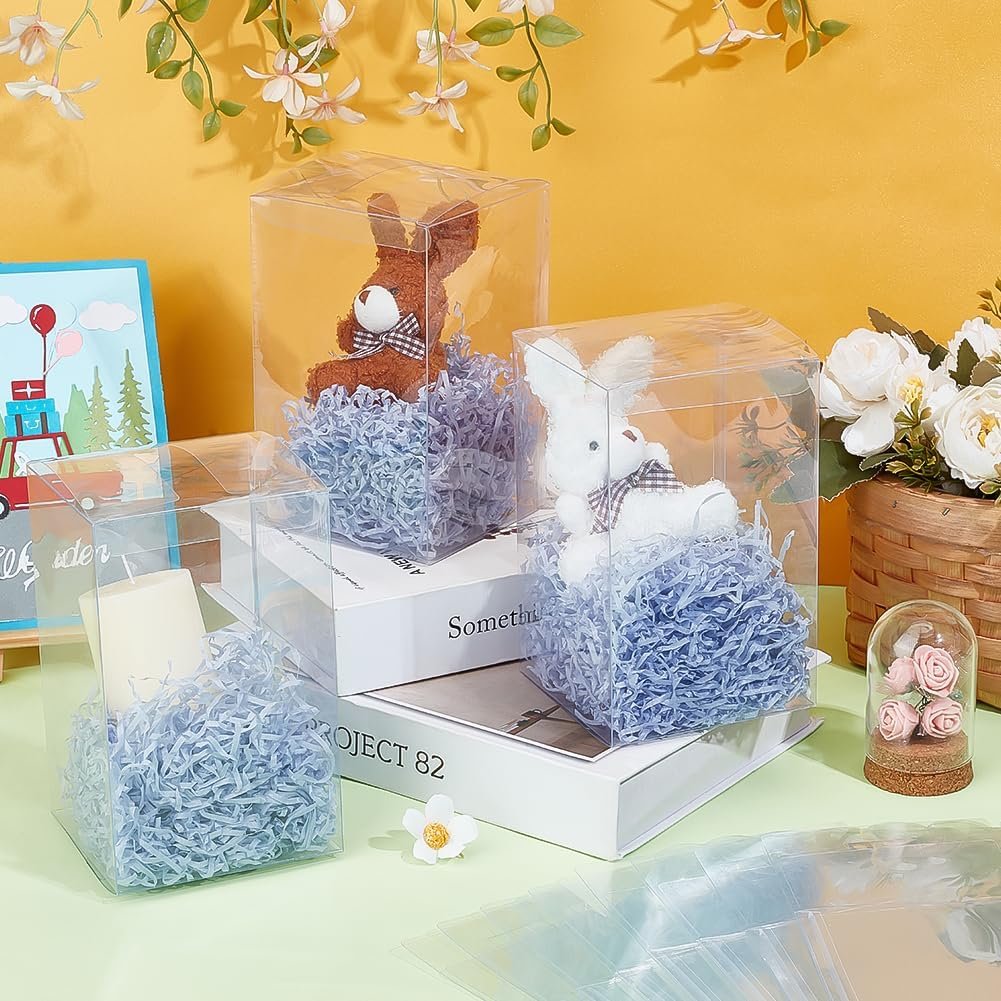 Marchio Bianco Scatole Trasparenti per Bomboniere con Logo Personalizzato 15 pz Pieghevoli PVC per Matrimonio Compleanno San Valentino Anniversario Fornitore 10x10x16 cm