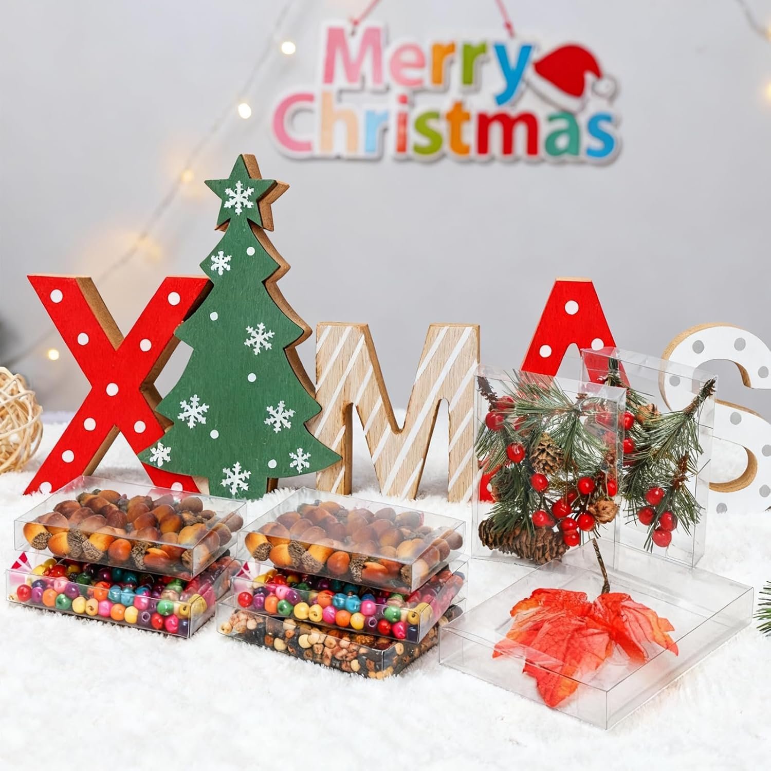 Marchio Bianco Scatole Bomboniere Trasparenti 70 pz 7,3 x 5,3 x 2 pollici Rettangolari PVC con Logo Personalizzato per Confezionamento Dessert Caramelle Nozze Halloween Natale San Valentino dal Produttore