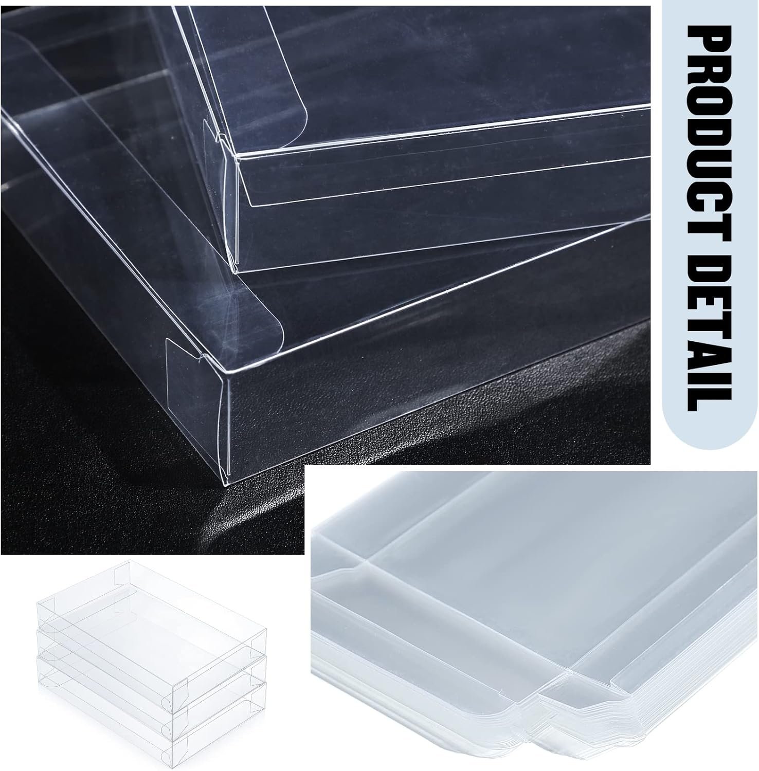 Logo Personalizzato 100 Scatole Trasparenti Plastica Cristallo Pieghevoli per Foto Biglietti Auguri Carta A2 Buste Imballaggio Marchio Bianco 11,5 x 2,5 x 15 cm Fornitore