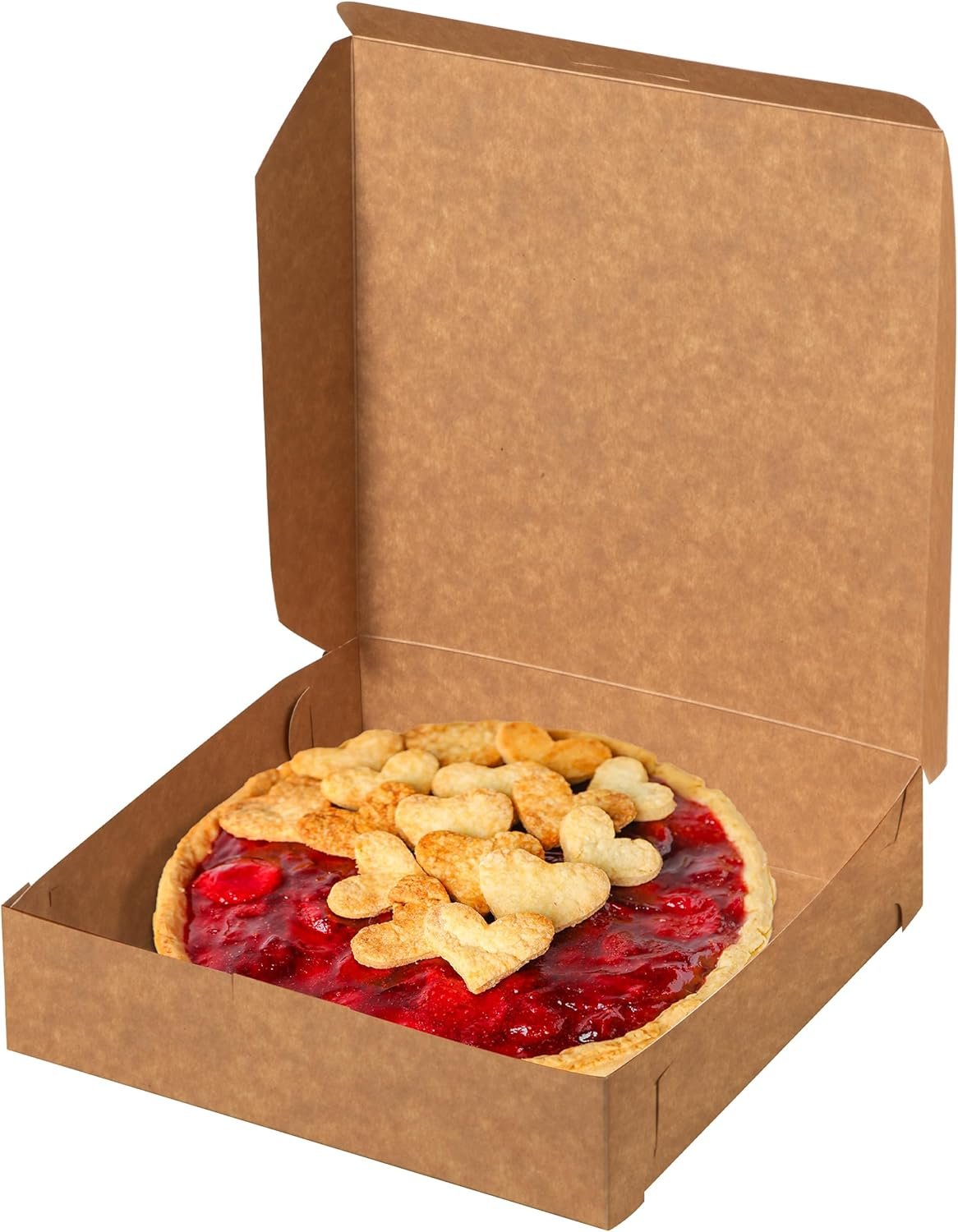 Fornitore Scatole Quadrate Kraft 10x10x2.5 Confezione da 25 per Torte Biscotti Cheesecake con Logo Personalizzato Marchio Bianco per Fragole al Cioccolato Dolci