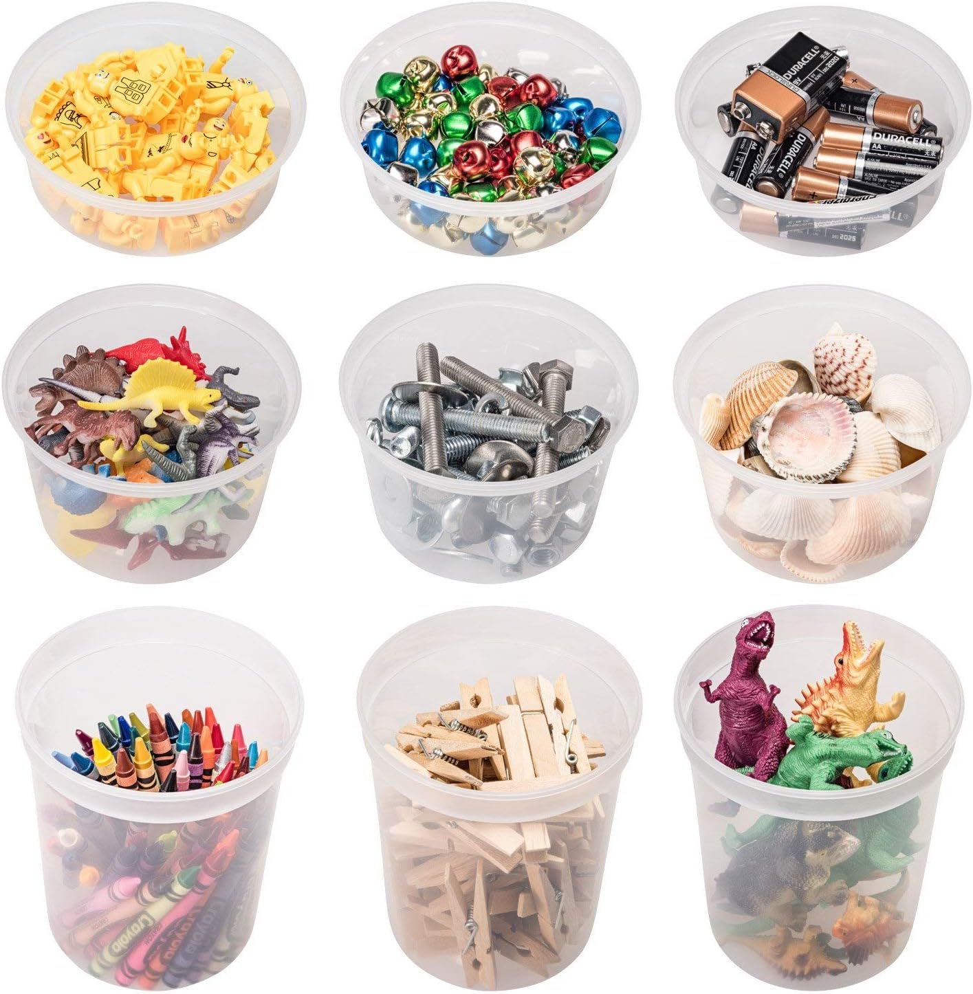 Produttore Contenitori per Alimenti con Coperchi Ermetici 8oz 16oz 32oz Confezione Combinata Tazze Deli per Congelatore 44 Pezzi Senza BPA Impermeabili Rotondi Trasparenti per Asporto Preparazione Pasti Microonde Logo Personalizzato Marchio Bianco