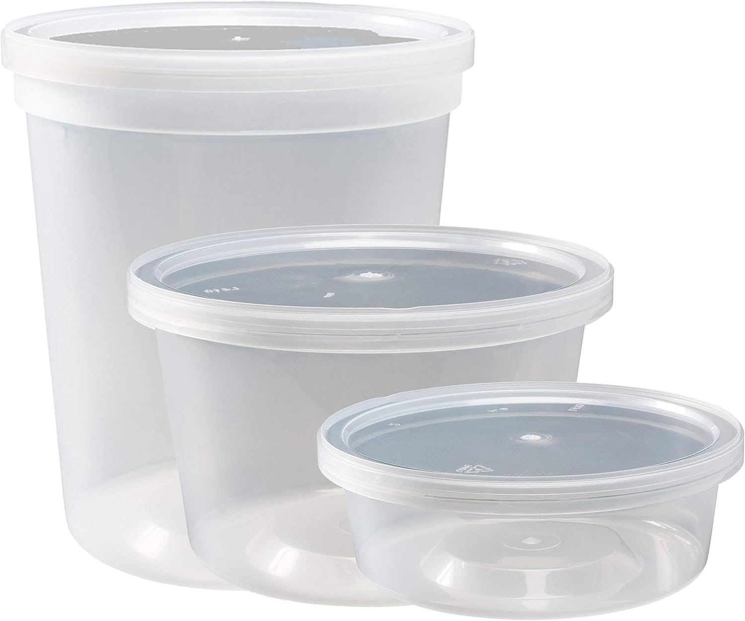 Produttore Contenitori per Alimenti con Coperchi Ermetici 8oz 16oz 32oz Confezione Combinata Tazze Deli per Congelatore 44 Pezzi Senza BPA Impermeabili Rotondi Trasparenti per Asporto Preparazione Pasti Microonde Logo Personalizzato Marchio Bianco