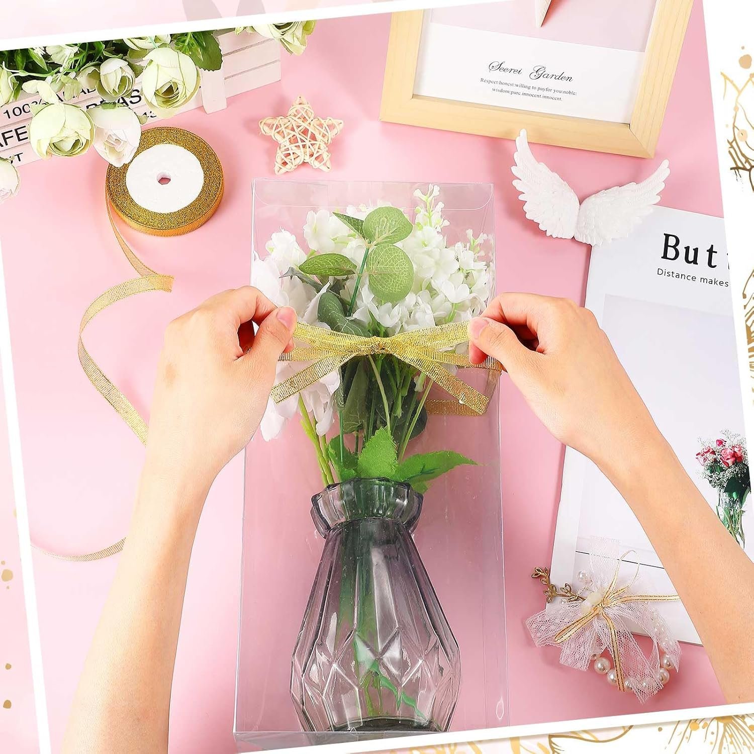 Produttore 50 Pezzi Scatole Regalo Trasparenti per Tumbler con Nastro Sublimazione con Logo Personalizzato Compatibili 11oz 12oz 15oz 20oz 30oz 40oz (12.6 x 5.5 x 4.3 Inch) Marchio Bianco