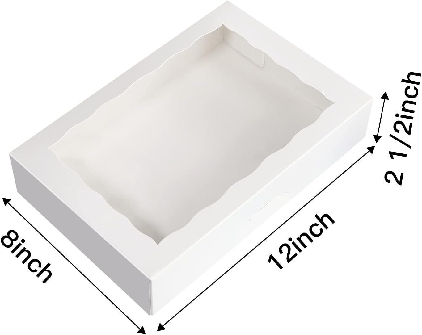 Marchio Bianco Scatole Pasticceria Bianche 12x8x2.5 Pollici Confezione 15 con Finestra per Ciambelle Muffins Donuts - Logo Personalizzato Auto-Pop Up Carta per Cioccolato Fragole Dolcetti dal Fornitore