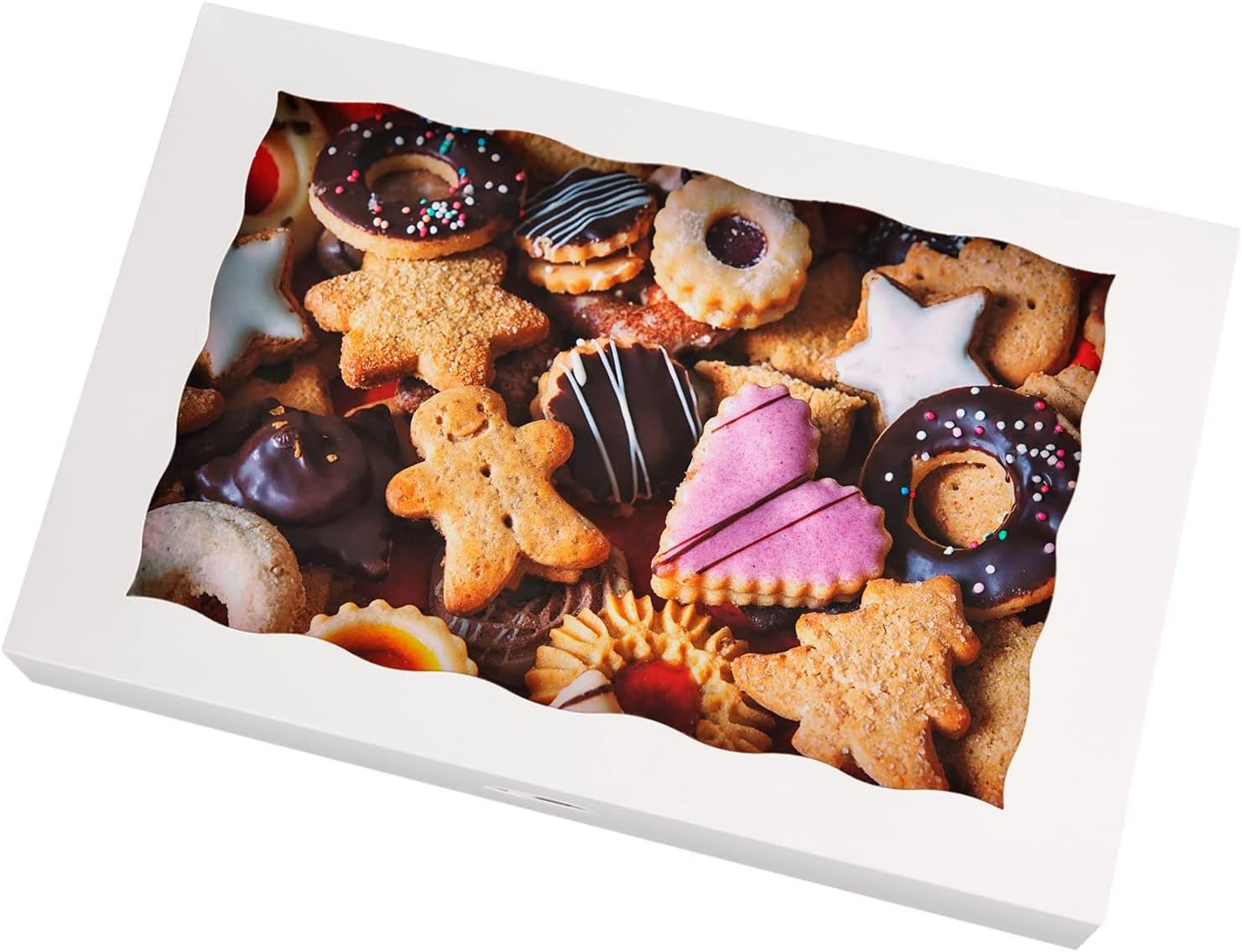 Marchio Bianco Scatole Pasticceria Bianche 12x8x2.5 Pollici Confezione 15 con Finestra per Ciambelle Muffins Donuts - Logo Personalizzato Auto-Pop Up Carta per Cioccolato Fragole Dolcetti dal Fornitore