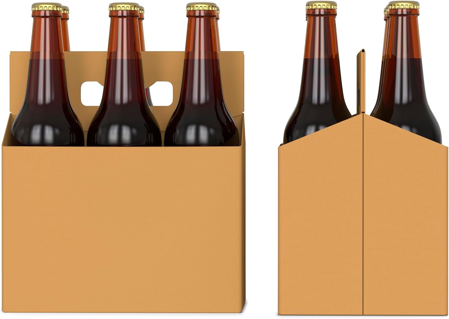 Logo Personalizzato Porta 6 Bottiglie Cartone Kraft (50 pz) Marchio Bianco per Bottiglie 12 oz Fornitore Spedizione Rapida Stessa Giornata