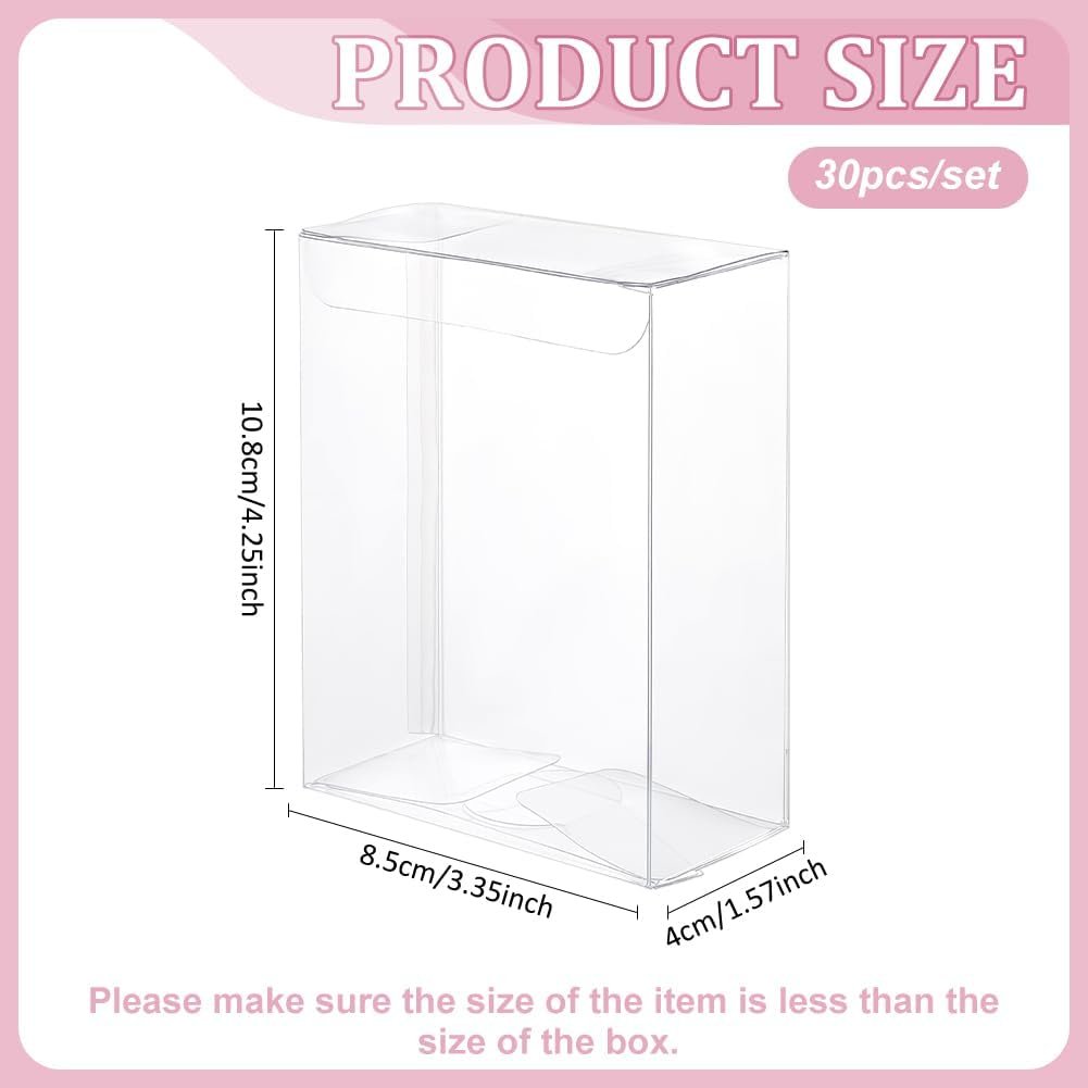 Produttore 30 Scatole Trasparenti PVC Rettangolari 4.2x3.3x1.5 pollici per Bomboniere Matrimonio Caramelle Cioccolato Feste con Logo Personalizzato Marchio Bianco