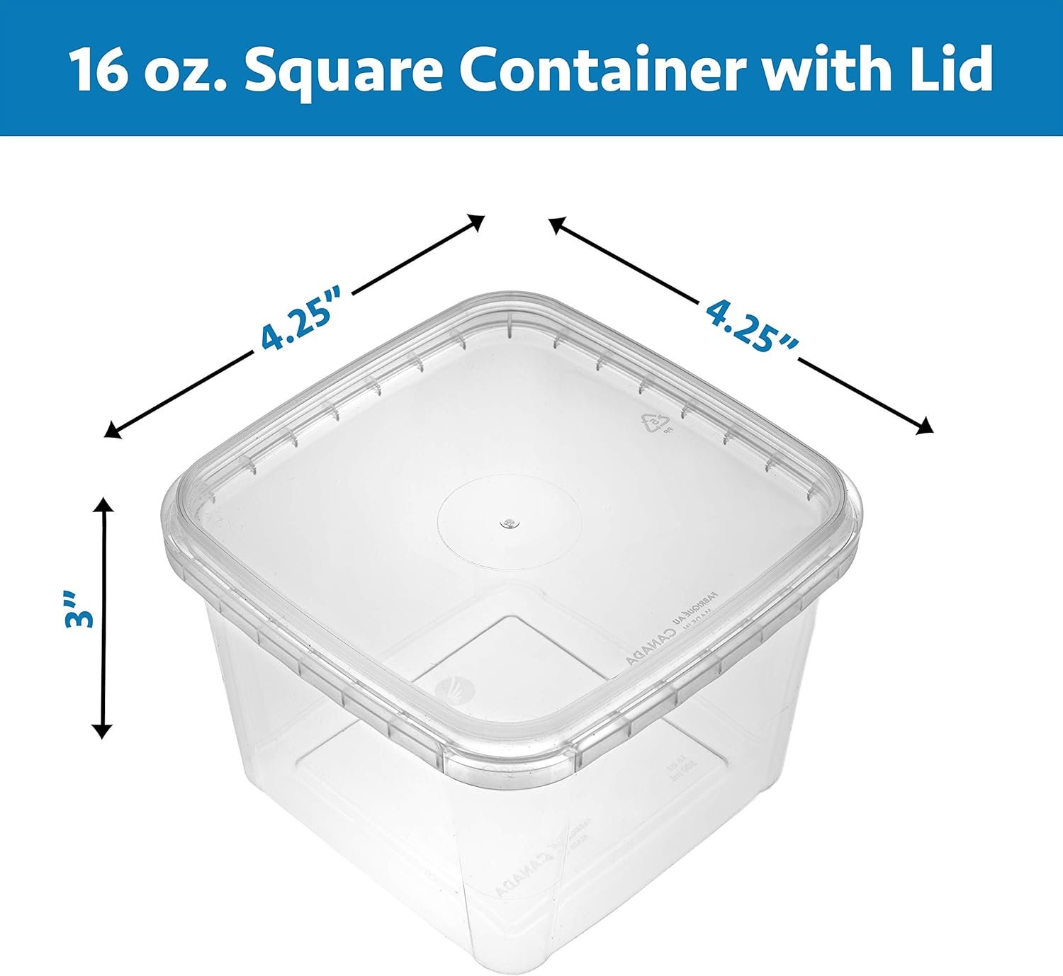 Marchio Bianco Contenitori Deli da 16 oz con Coperchi Confezione da 20 Quadrati Trasparenti Plastica Senza BPA Ermetici per Zuppe Preparazione Pasti Asporto Conservazione con Logo Personalizzato dal Produttore