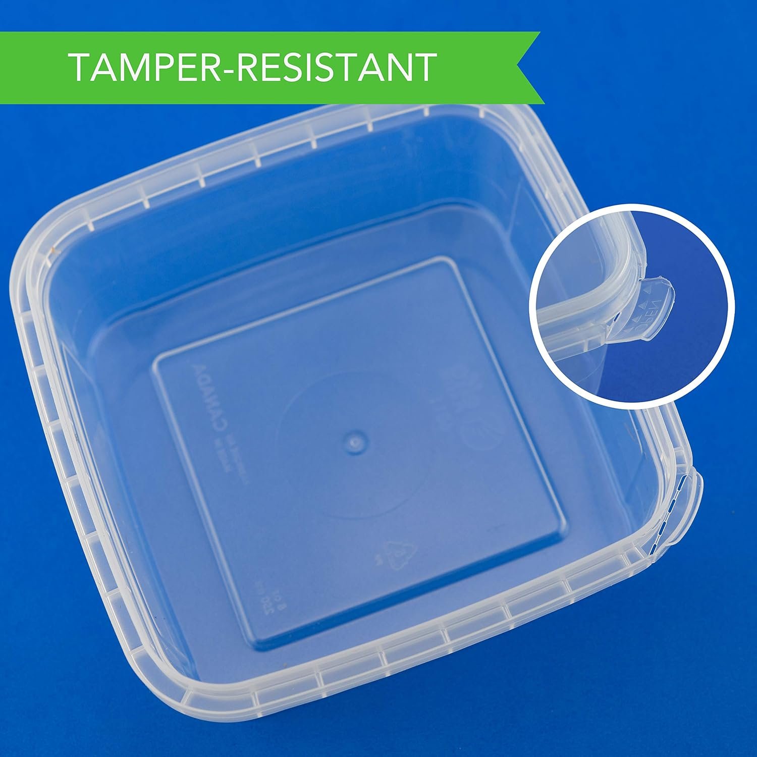 Marchio Bianco Contenitori Deli da 16 oz con Coperchi Confezione da 20 Quadrati Trasparenti Plastica Senza BPA Ermetici per Zuppe Preparazione Pasti Asporto Conservazione con Logo Personalizzato dal Produttore