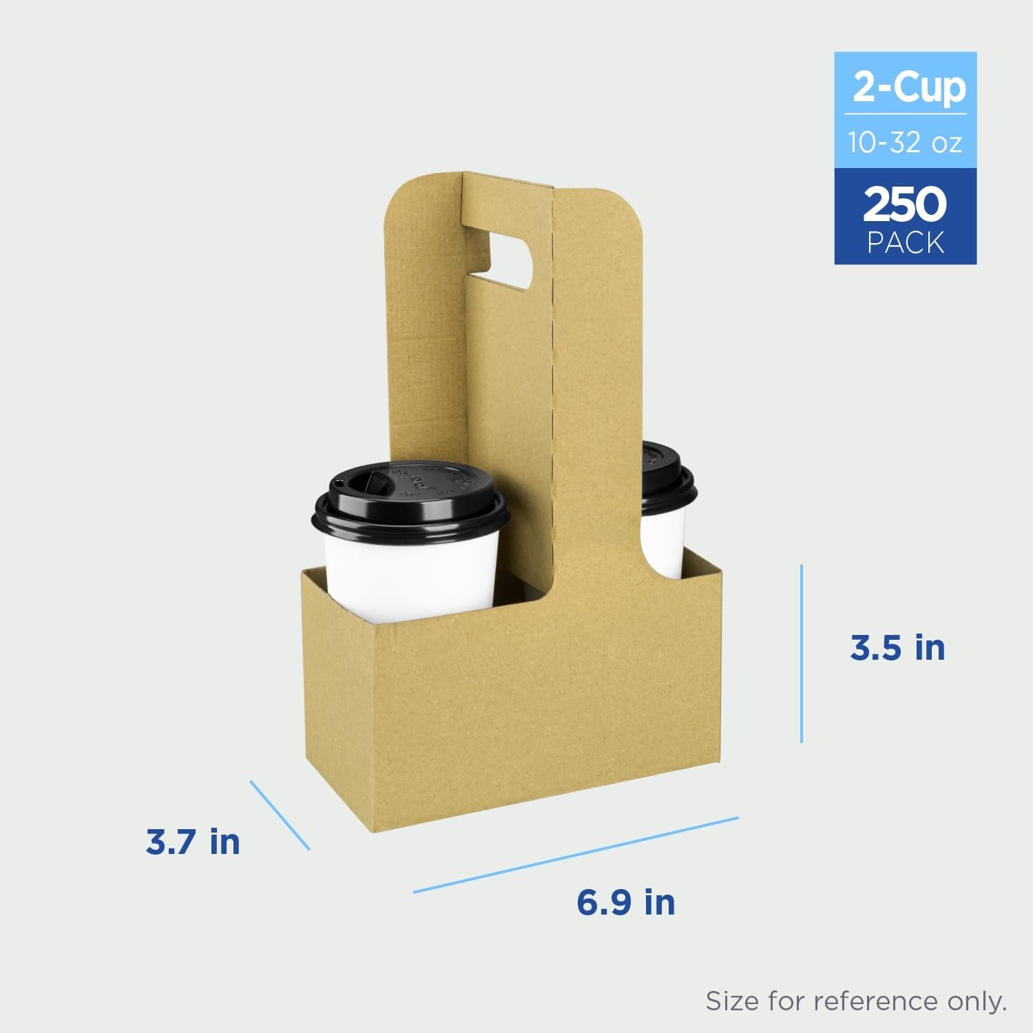 Portabevande in Cartone con Logo Personalizzato e Manico - Portatazza Robusto in Kraft per Tazze 10-32 oz con Marchio Bianco - Ecologico Monouso per Bevande Calde/Fredde da Asporto (2 Tazze) Produttore