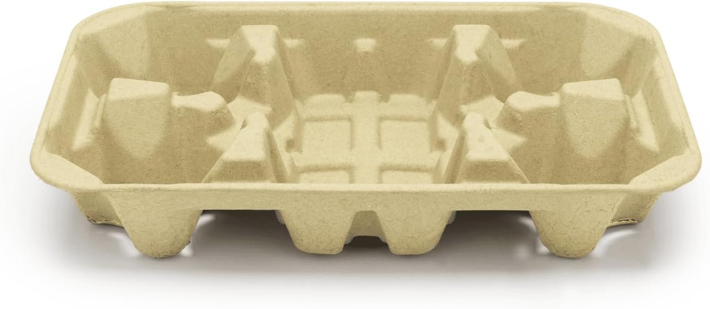 Logo Personalizzato Portabevande con Vassoio per 4 Tazze 8oz-32oz 150 pz Marchio Bianco Porta Tazze Caffè Take Away Resistenti con Sezione per Hamburger Hot Dog Panini del Fornitore C5010