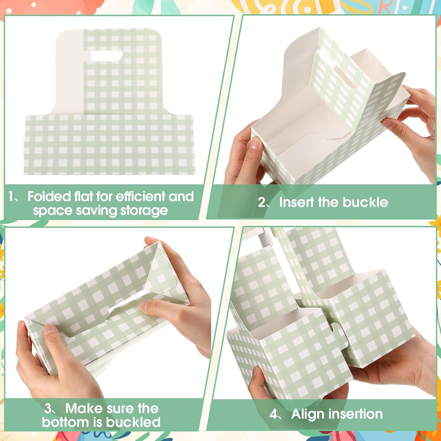 Logo Personalizzato 24 Set Portabevande per 2 Bicchieri con Manici Gingham Fiori Carte Marchio Bianco per Festa della Mamma Nozze Compleanni Produttore Verde Logo Personalizzato 24 Set Portabevande per 2 Bicchieri con Manici Gingham Fiori Carte Marchio Bianco per Festa della Mamma Nozze Compleanni Produttore Verde