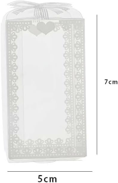 Logo Personalizzato Confezione da 20 Scatoline Trasparenti per Bomboniere con Fiocco 5x5x7cm in PVC Marchio Bianco dal Produttore Logo Personalizzato Confezione da 20 Scatoline Trasparenti per Bomboniere con Fiocco 5x5x7cm in PVC Marchio Bianco dal Produttore